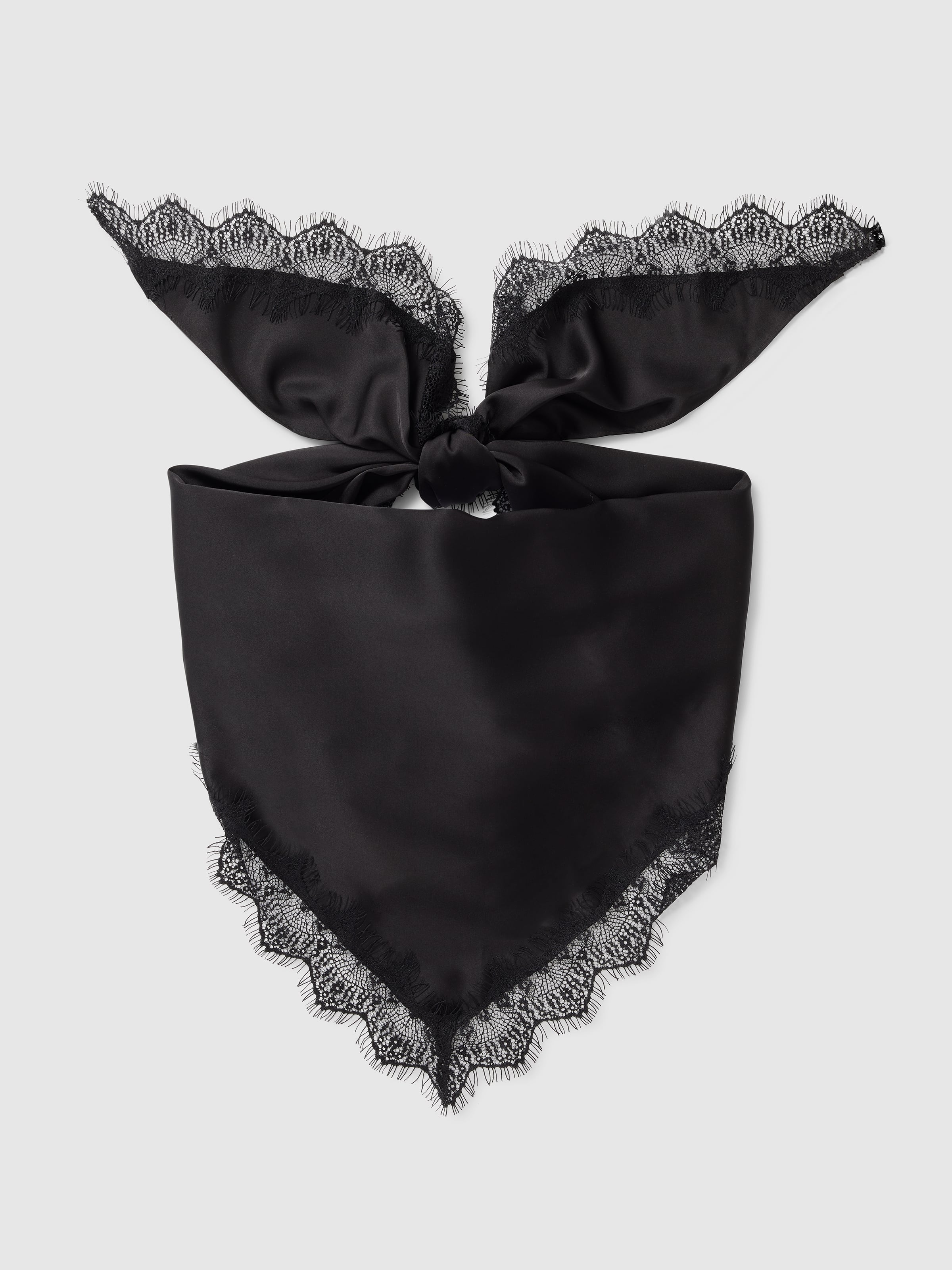 Poppy Lace Trim Triangle Scarf