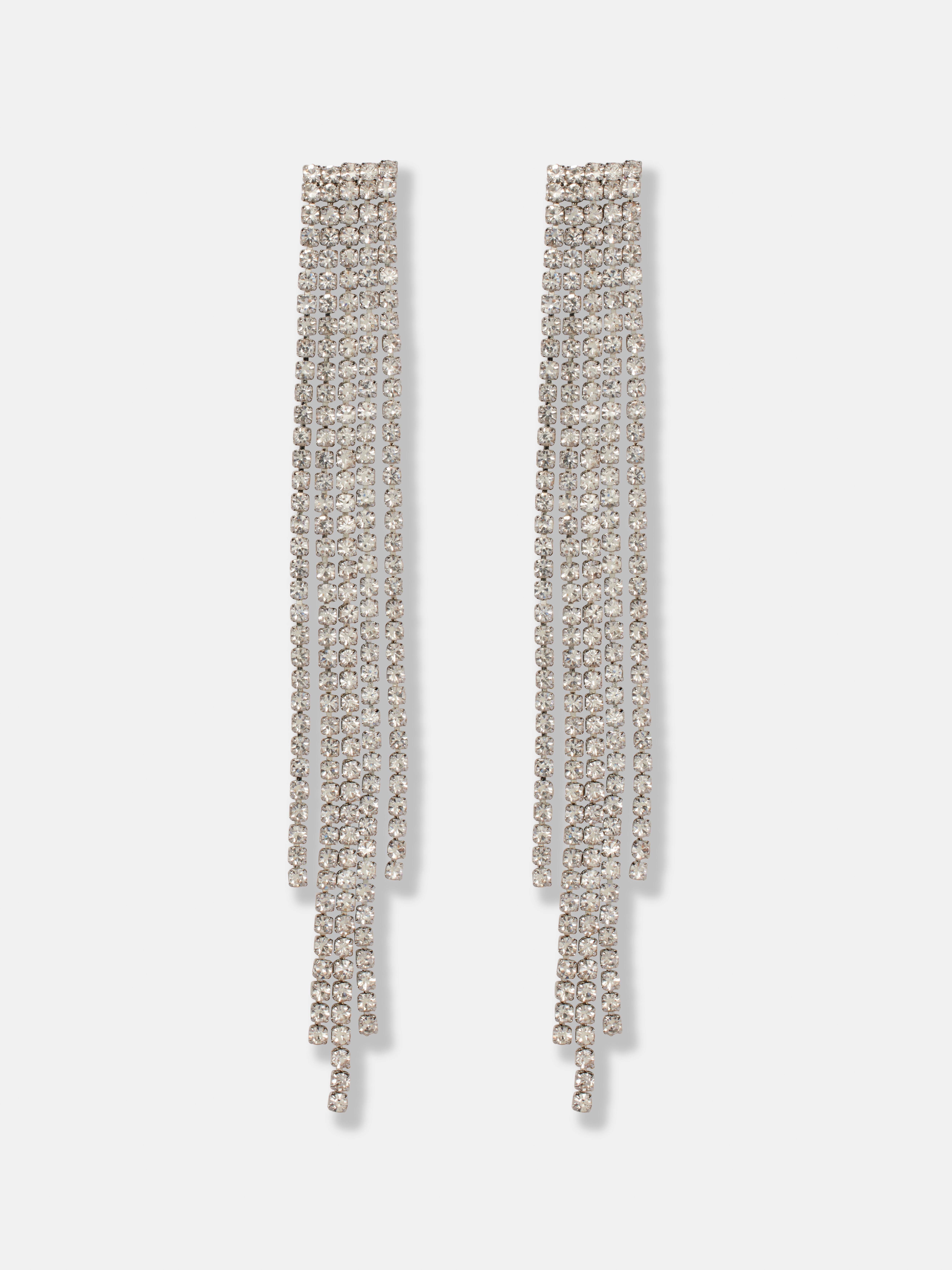 Ashley Statement Diamante Tassel Earrings