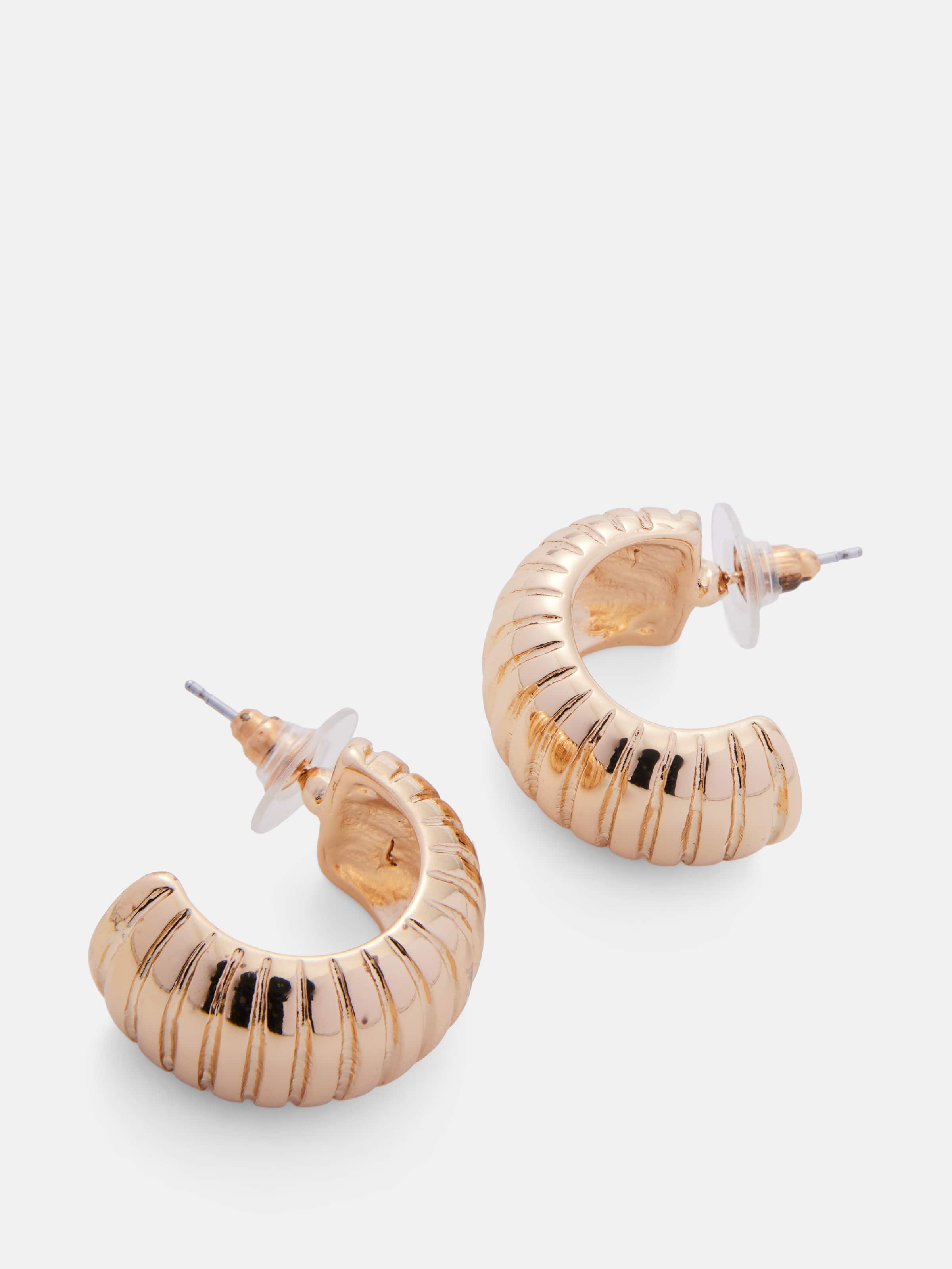 Jade Statement Ribbed Hoop Earrings