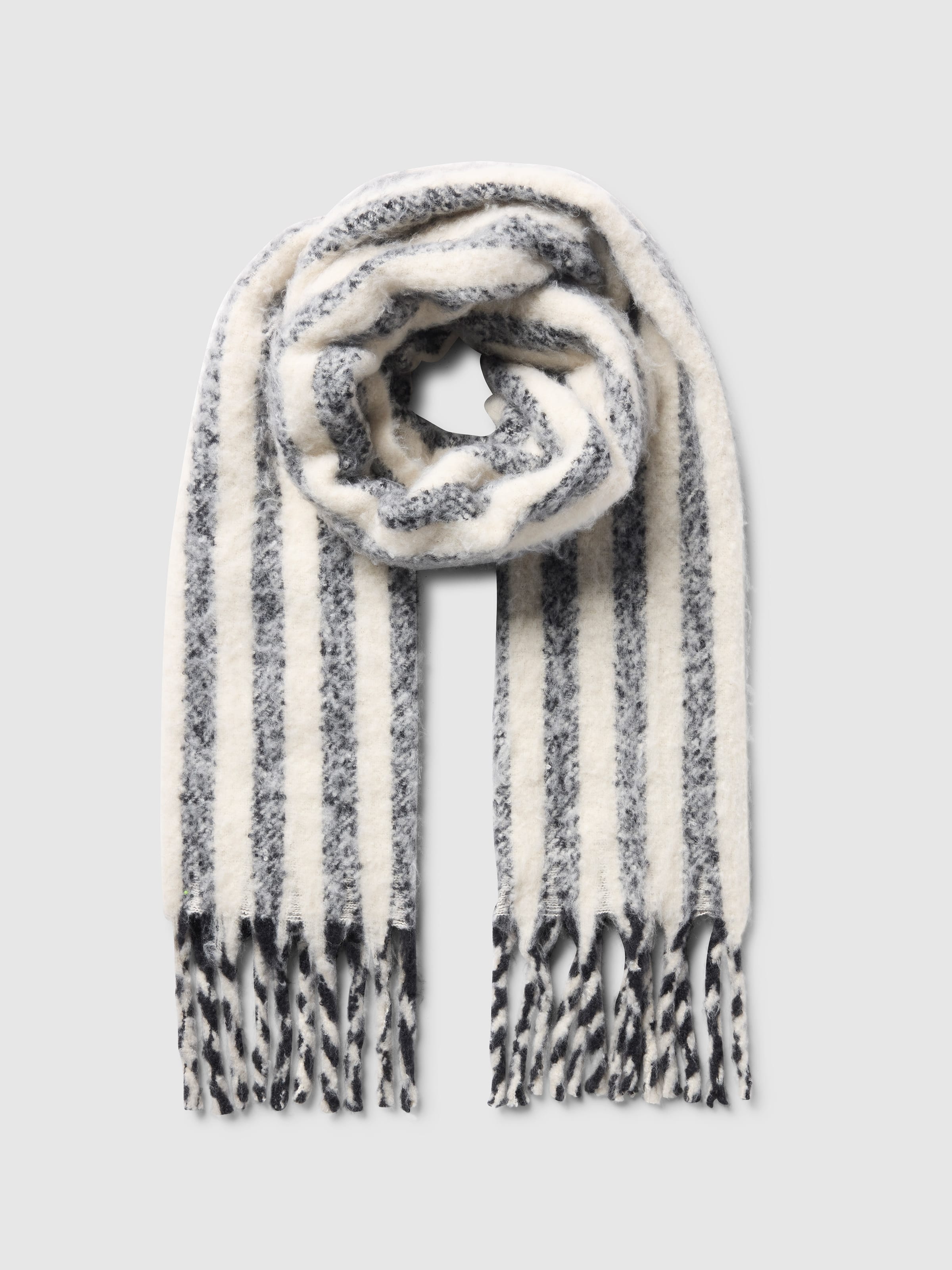 Earthbound Striped Fluffy Scarf