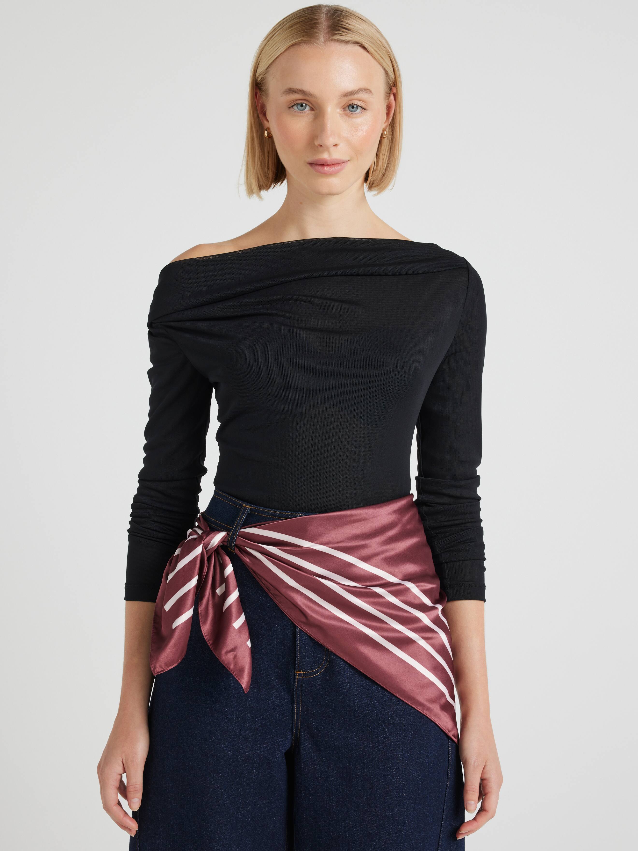 Square Saitn Striped Scarf