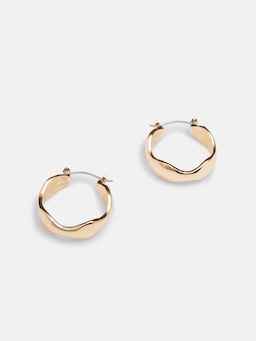 Abstract Hammered Hoop Earring