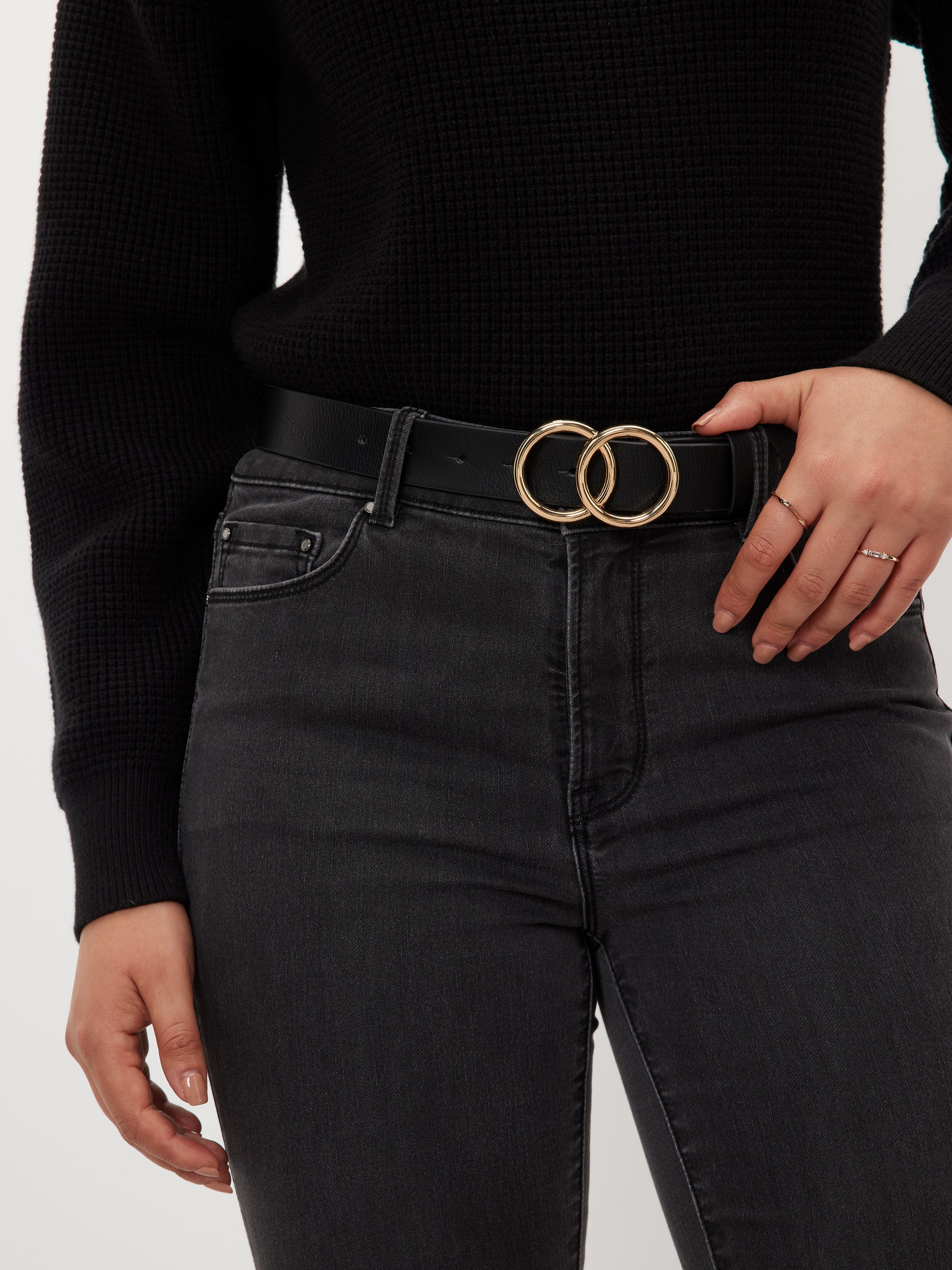 BKE Reversible Double Circle Belt - Women's Belts in Gold Taupe