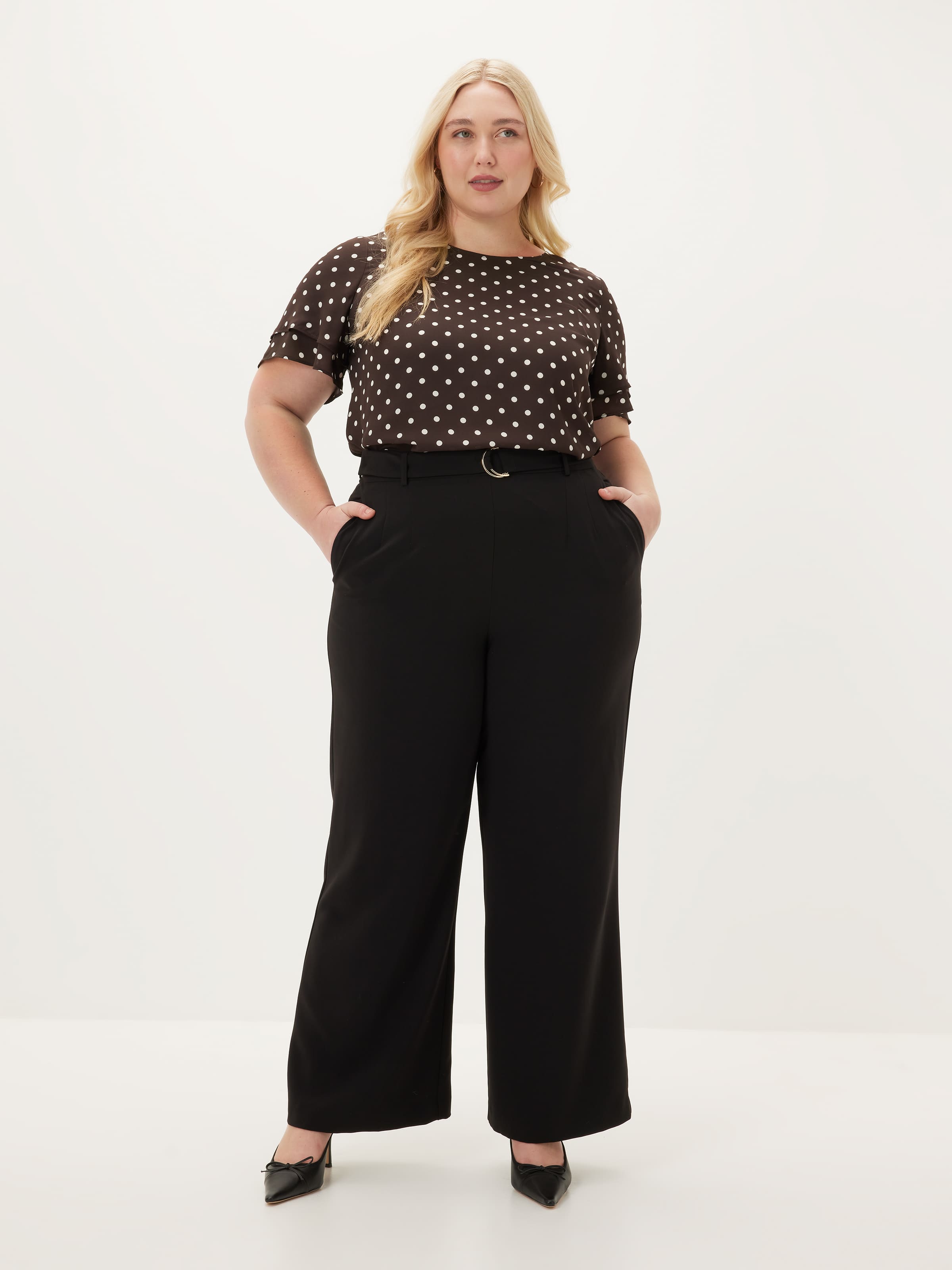 Curve Kylie Flutter Sleeve Top