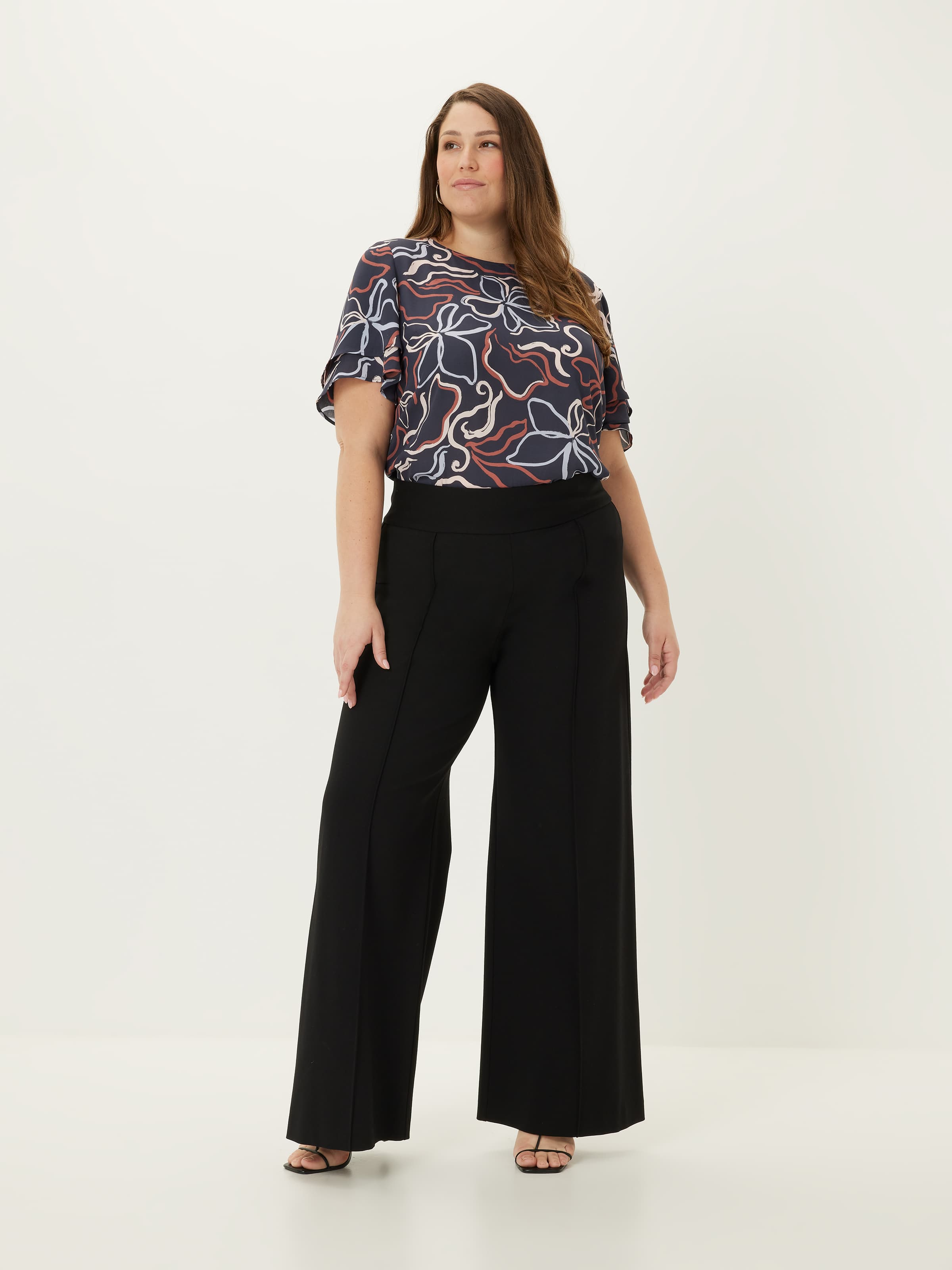 Curve Kylie Flutter Sleeve Top