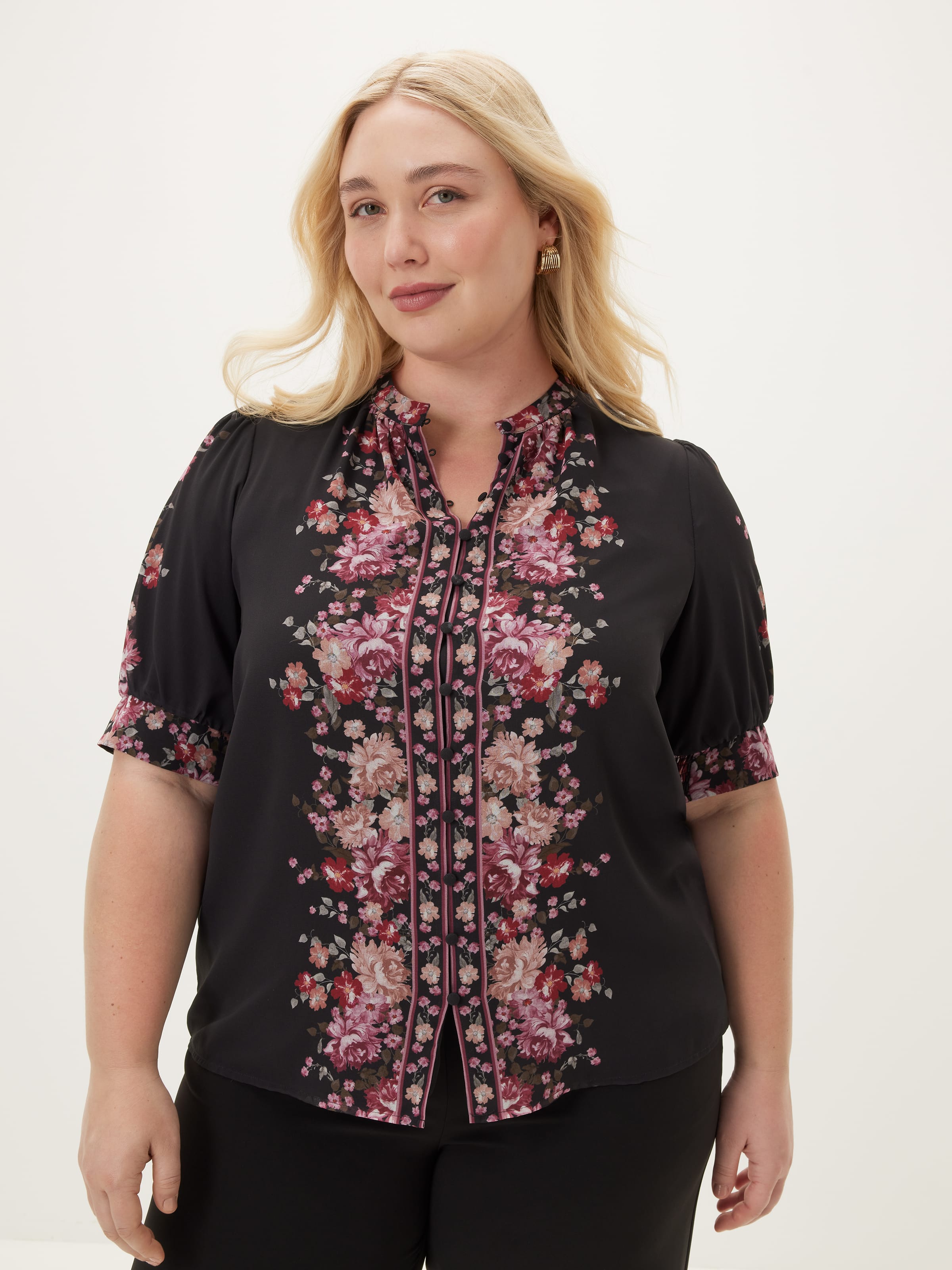 Curve Rosie Short Sleeve Blouse