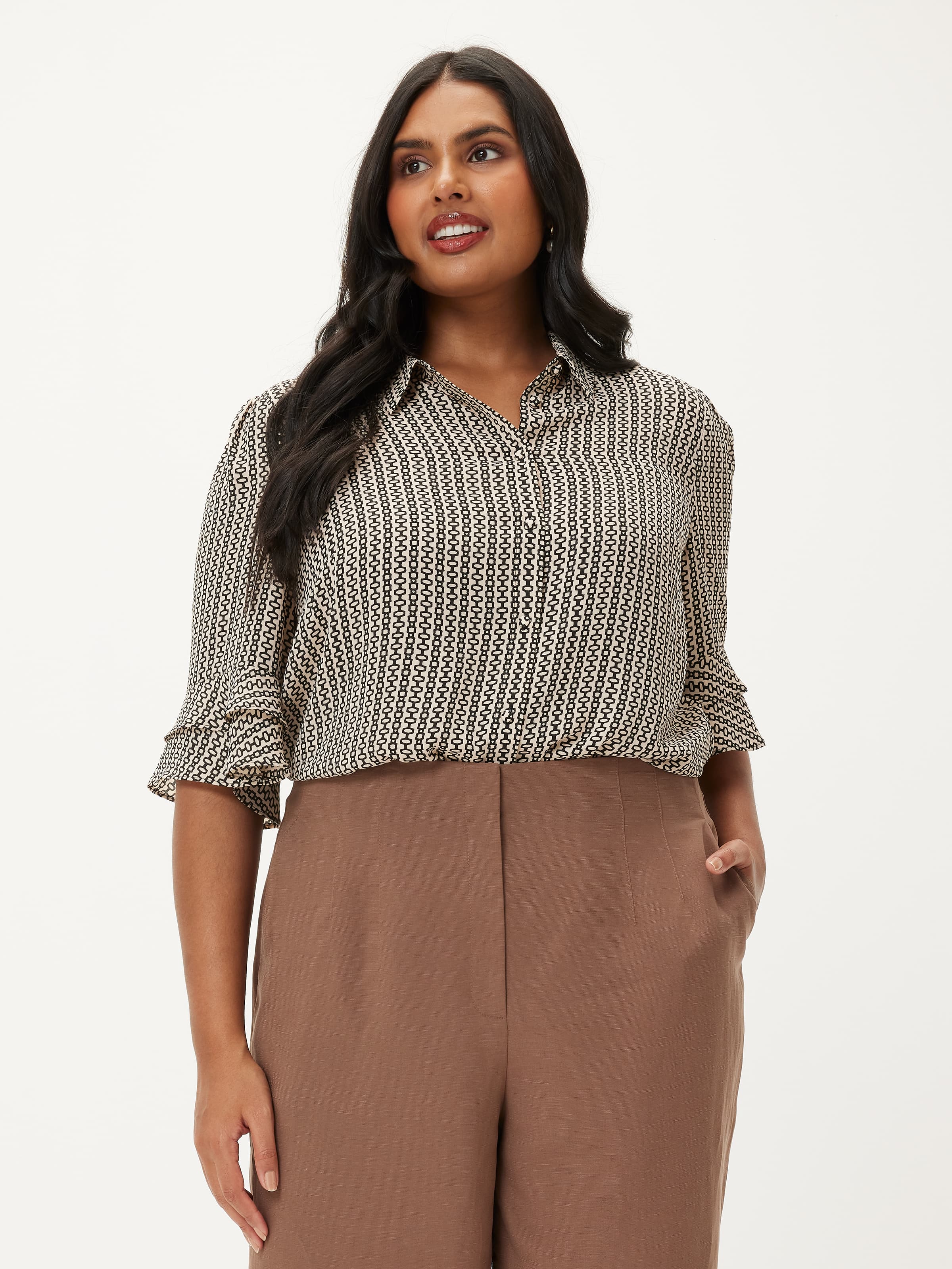 Curve Kayla 3/4 Button Up Shirt