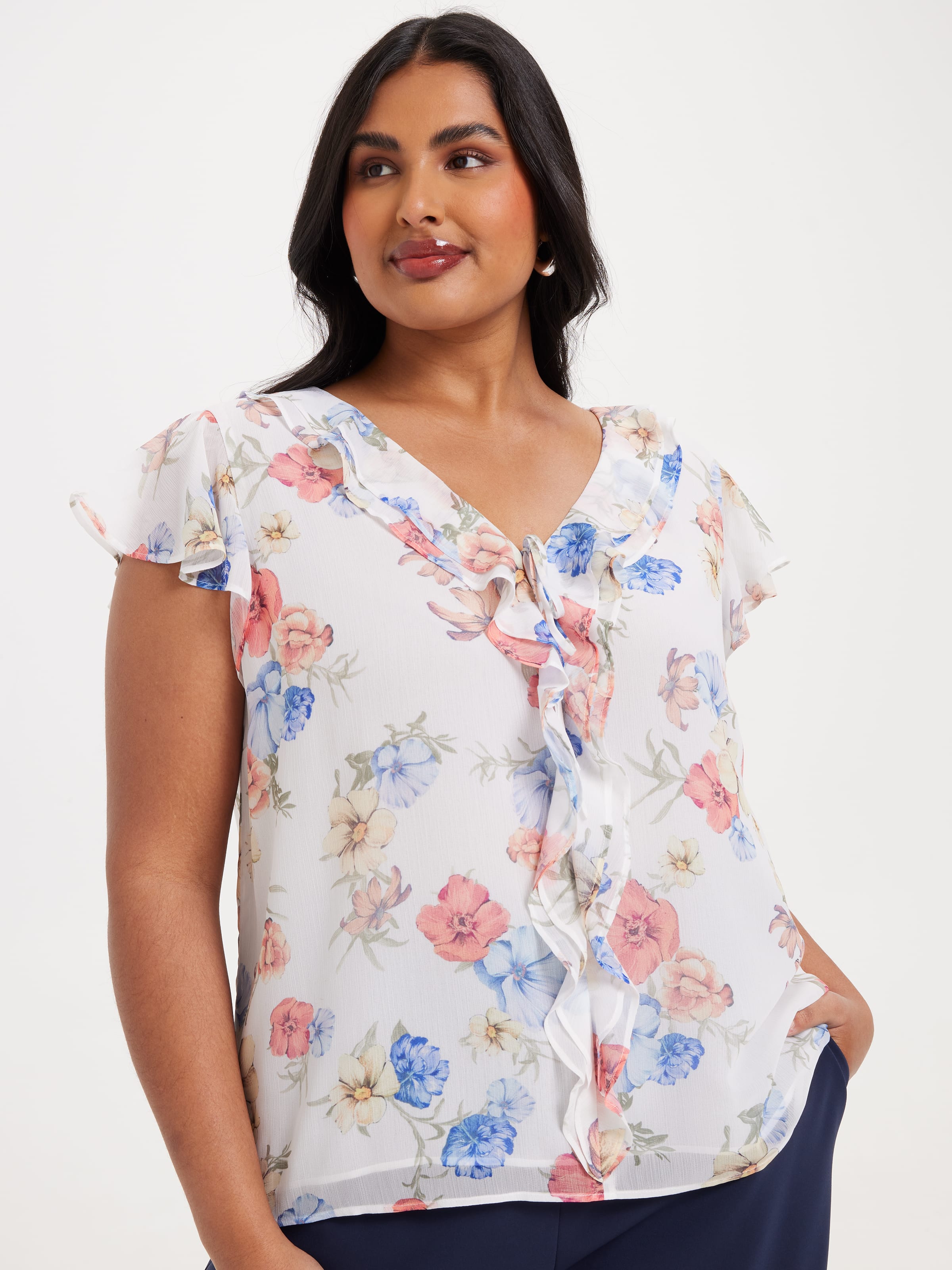 Curve Jodie Ruffle Blouse