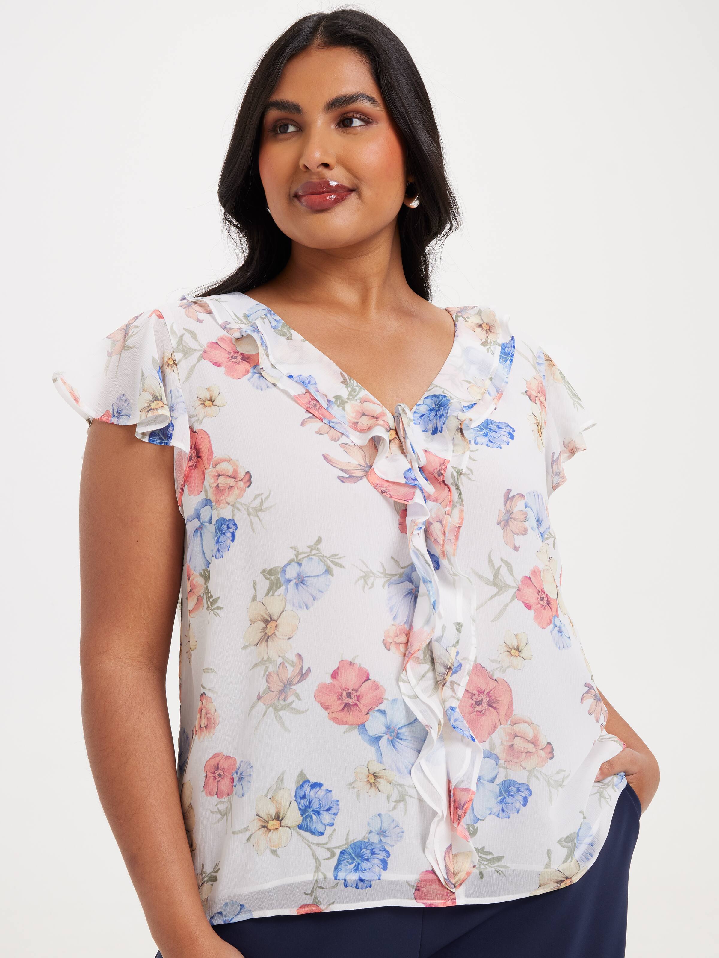 Curve Jodie Ruffle Blouse