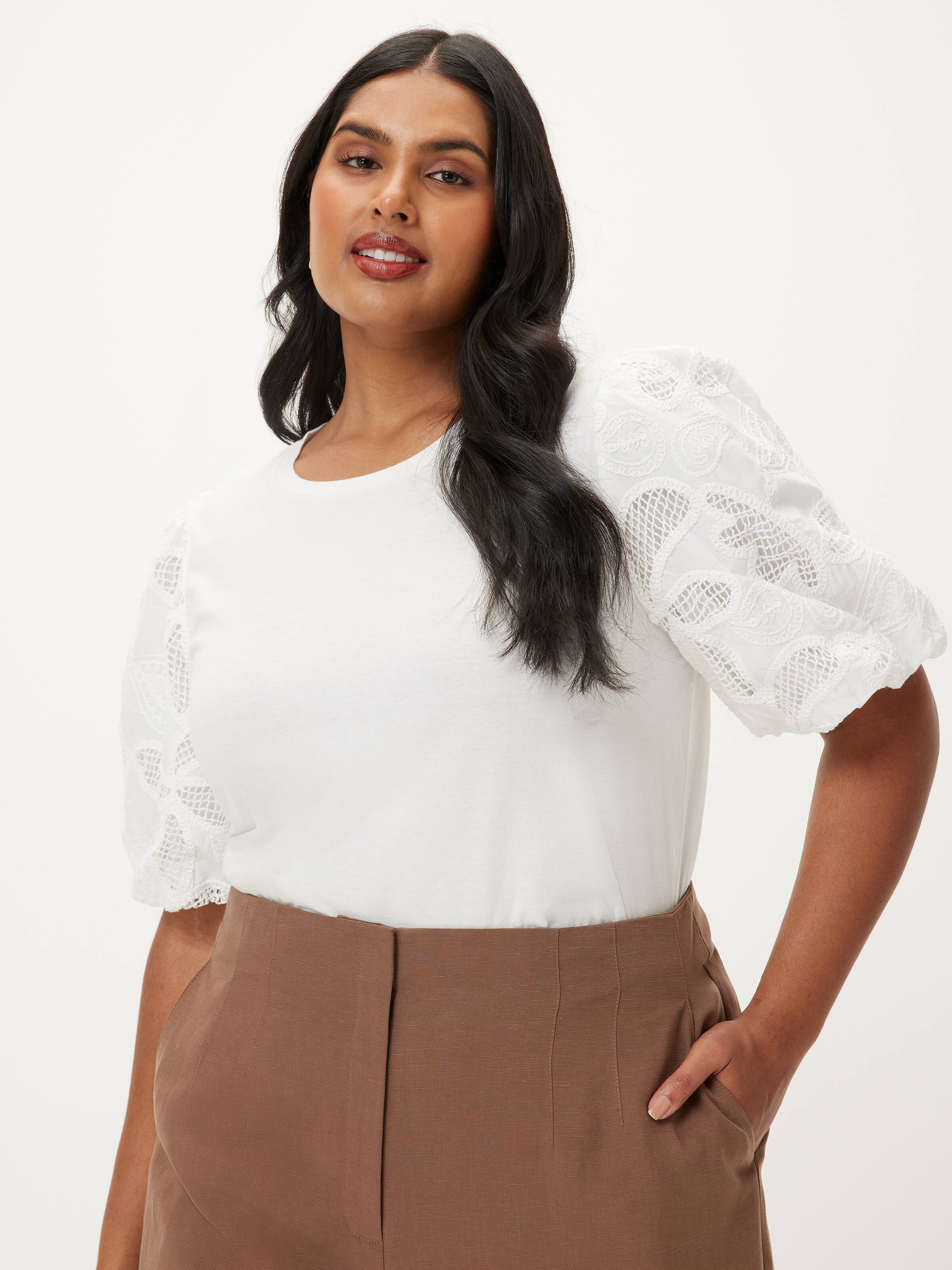 Curve Jess Lace Sleeve Tee