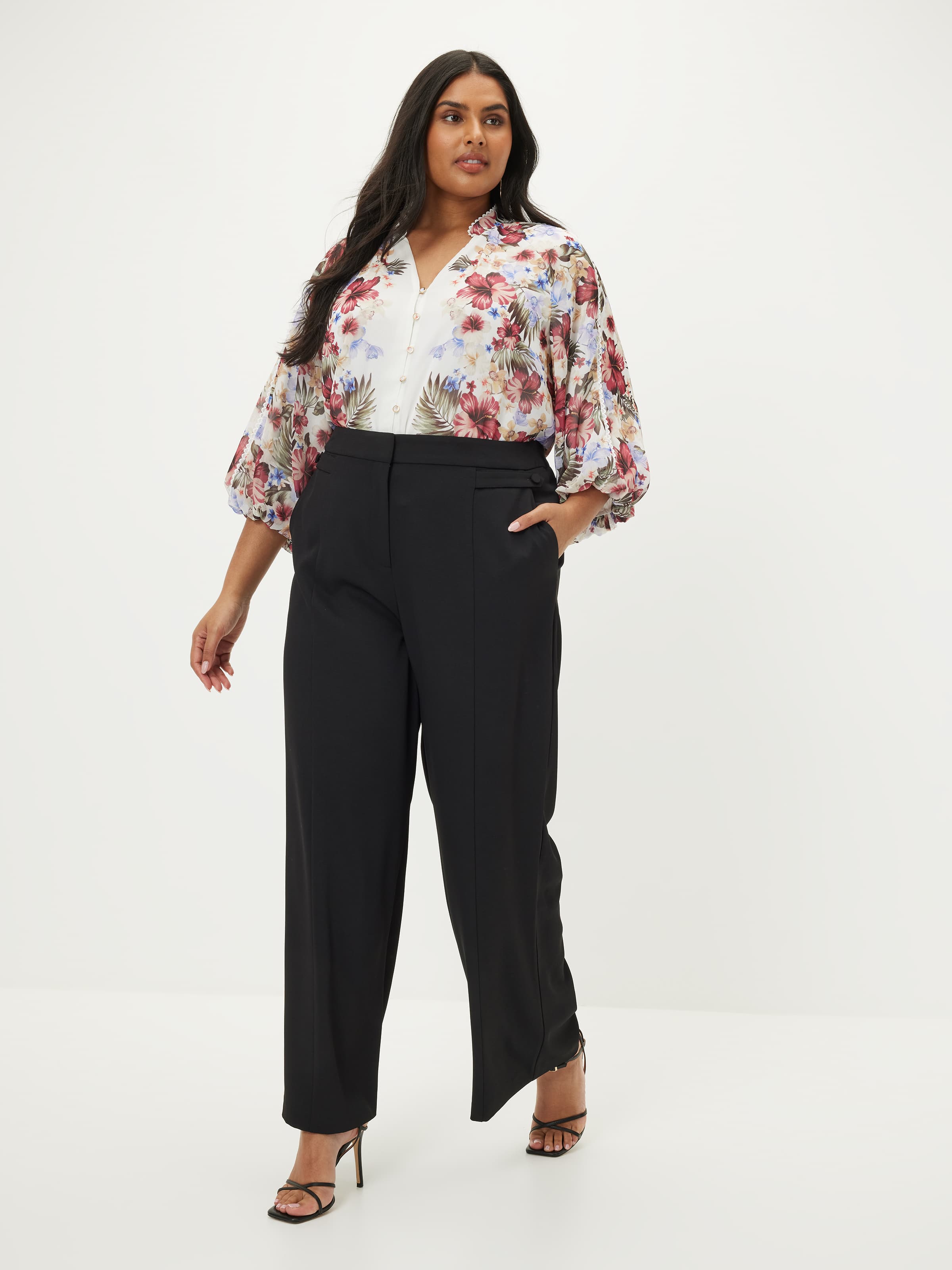 Curve Pippa 3/4 Sleeve Blouse