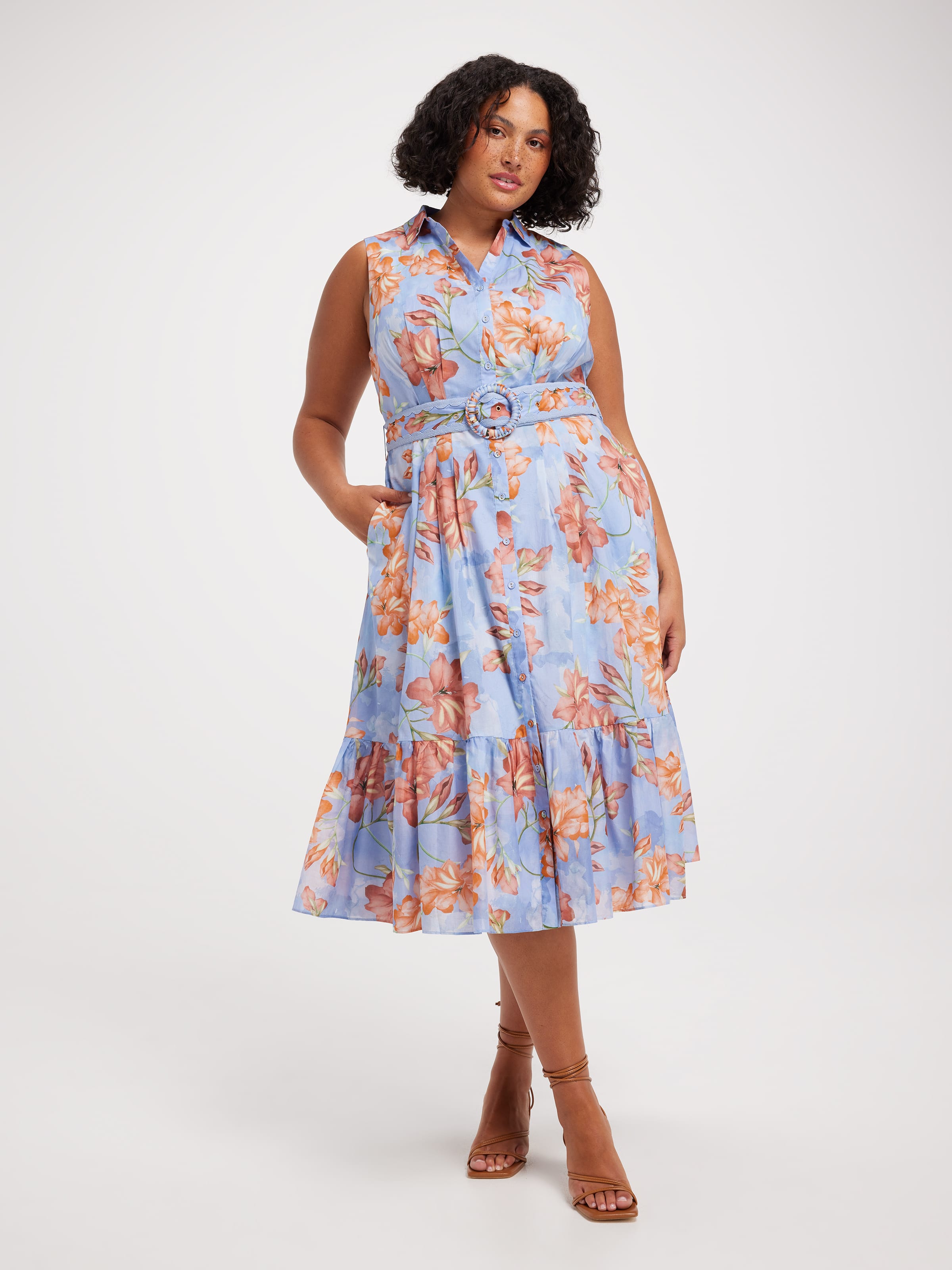 Curve Kira Sleeveless Shirt Dress