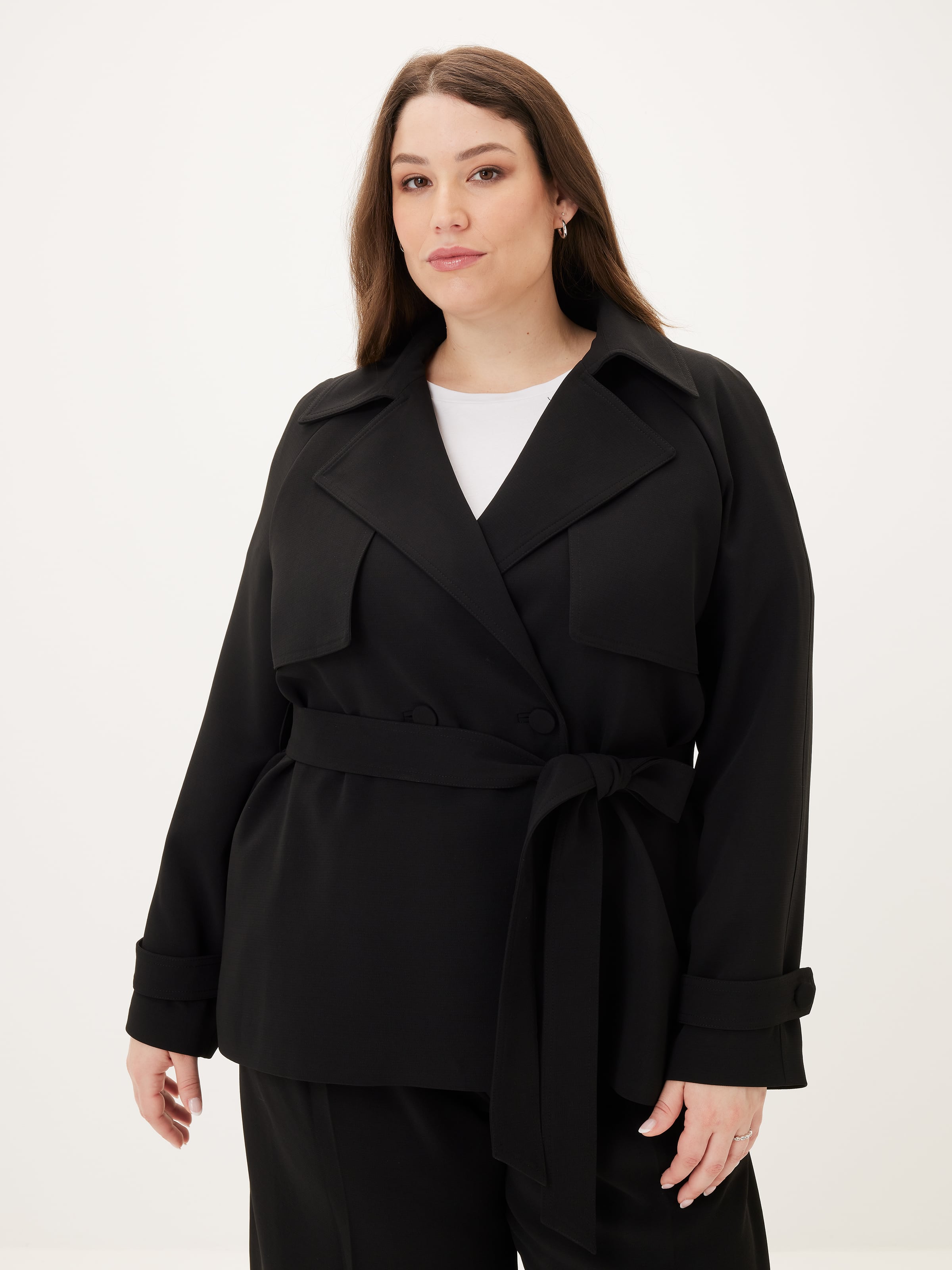 Curve Cropped Trench Coat