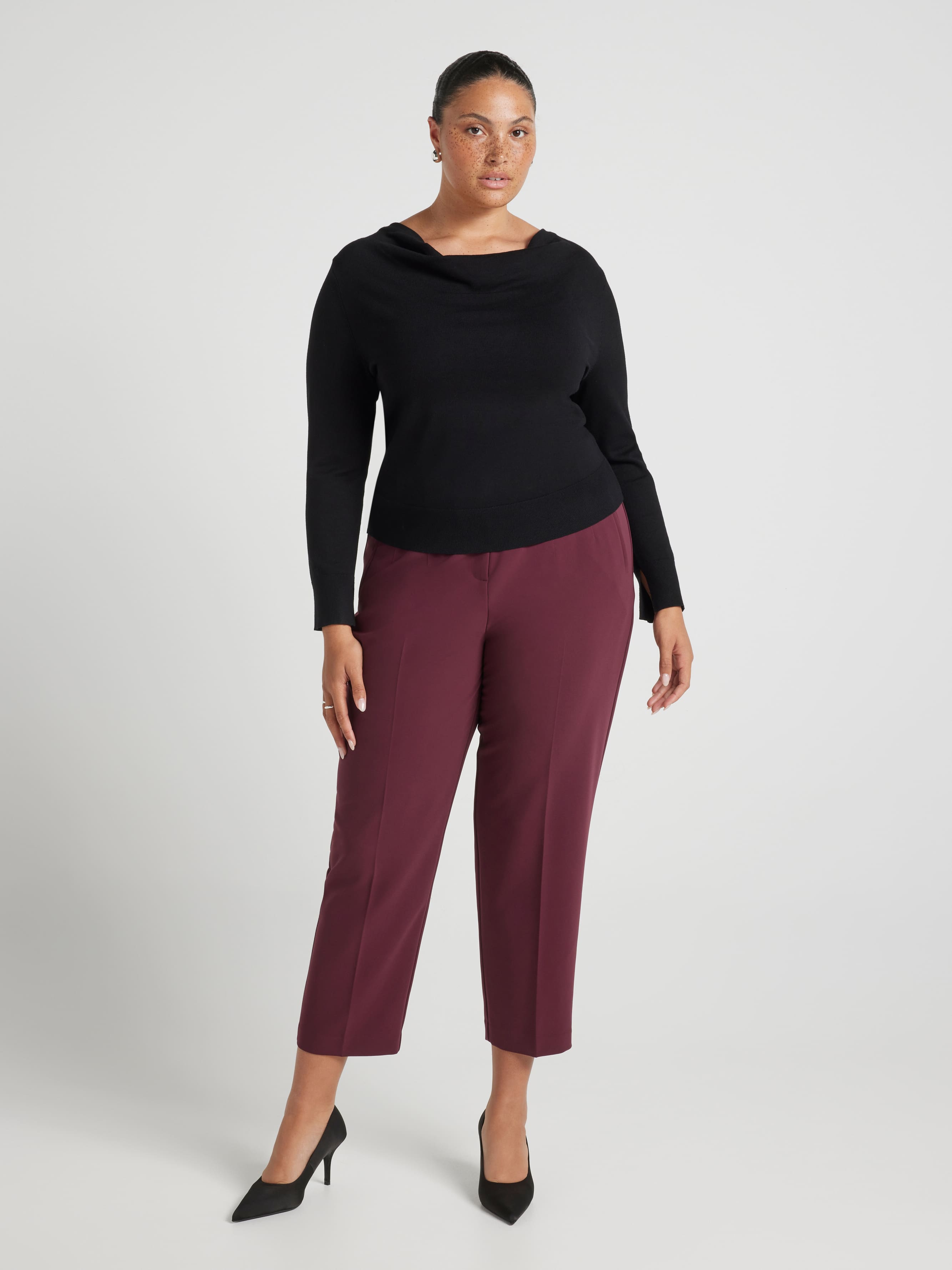 Curve Sophia Cowl Neck Long Sleeve Knit