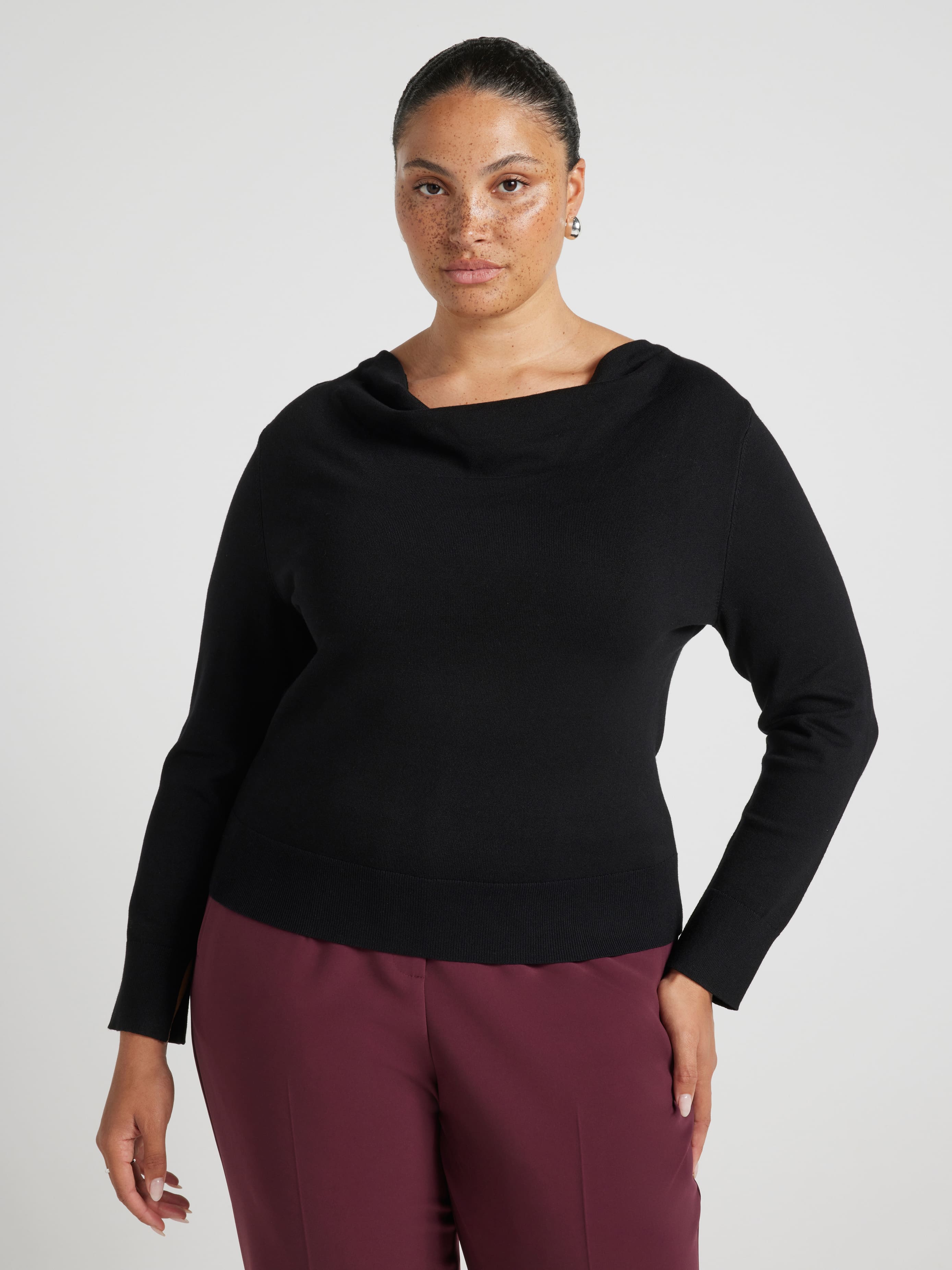 Curve Sophia Cowl Neck Long Sleeve Knit
