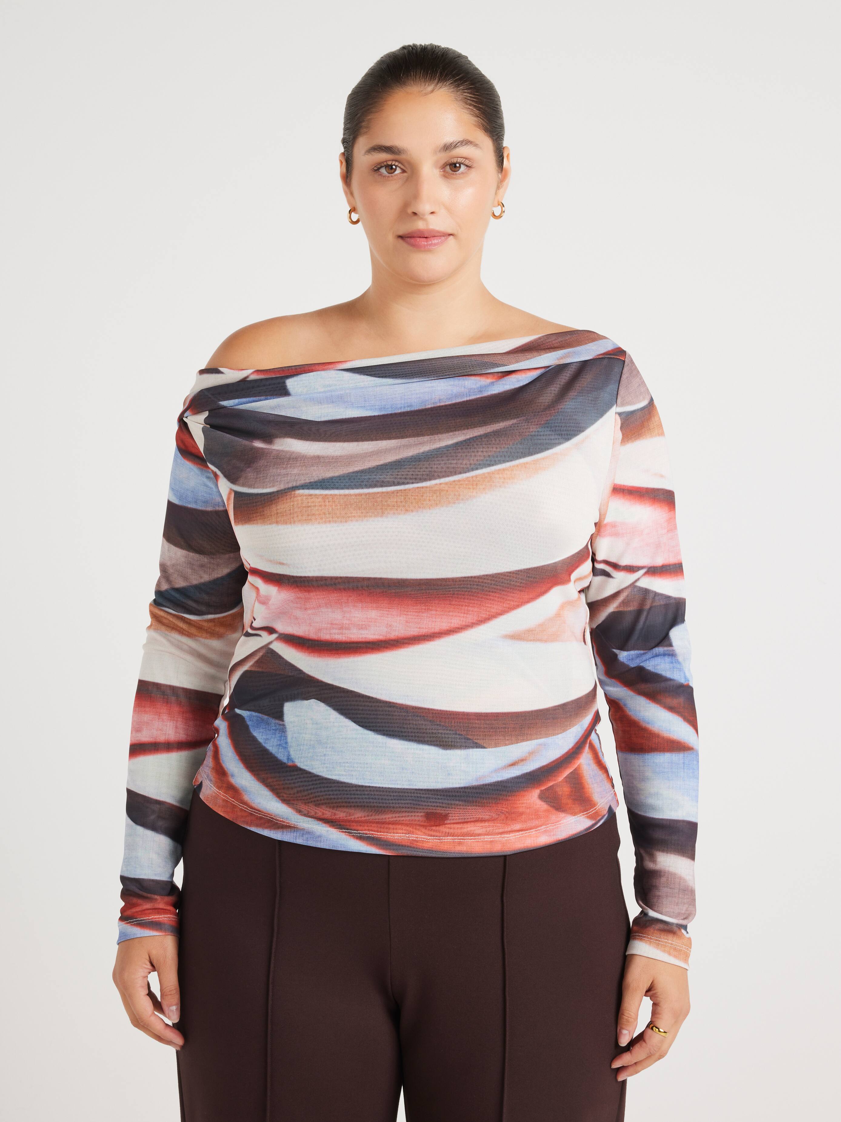 Curve Margot Mesh One Shoulder Top