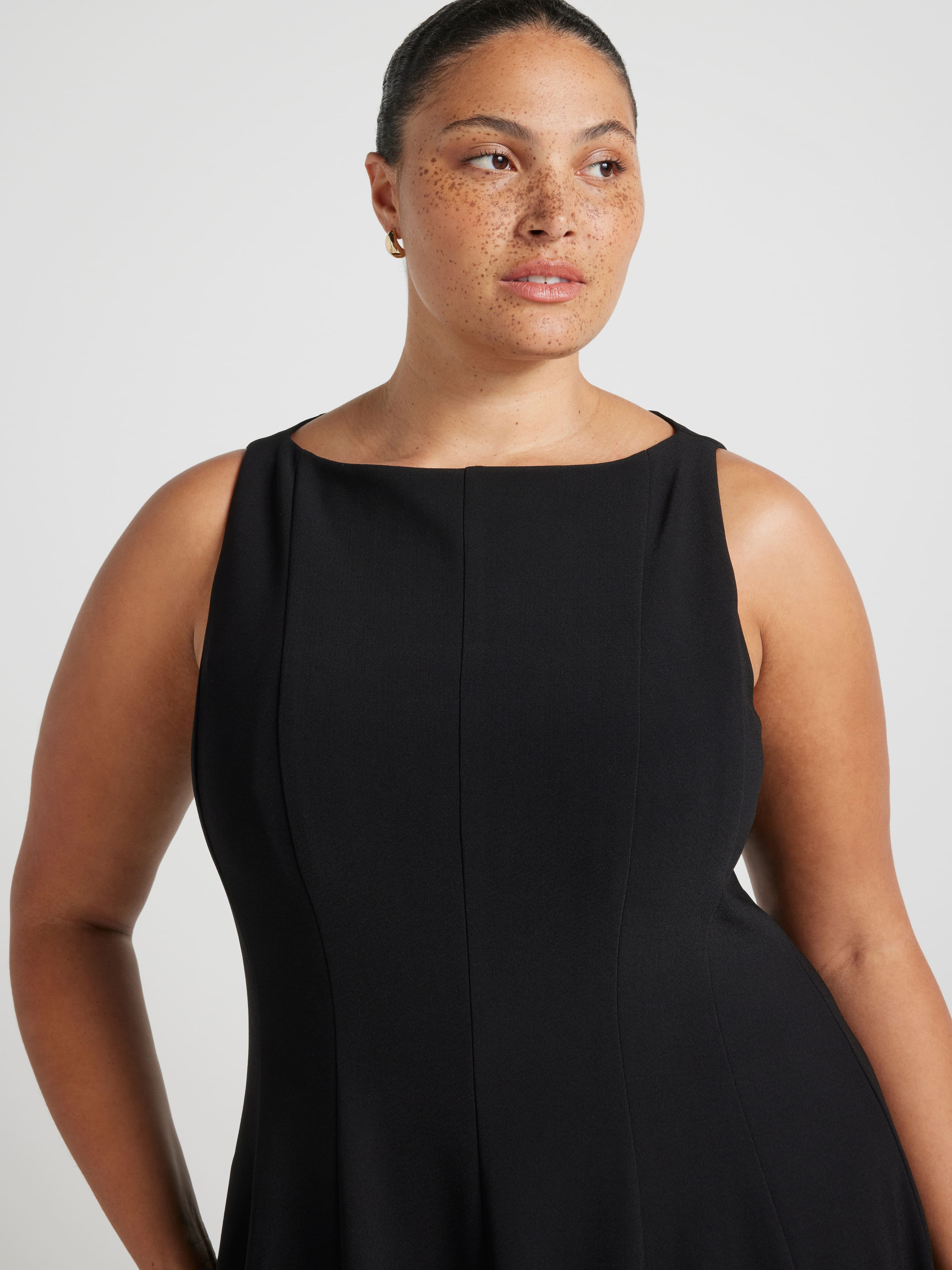 Curve Rosie Boatneck Fit And Flare Dress
