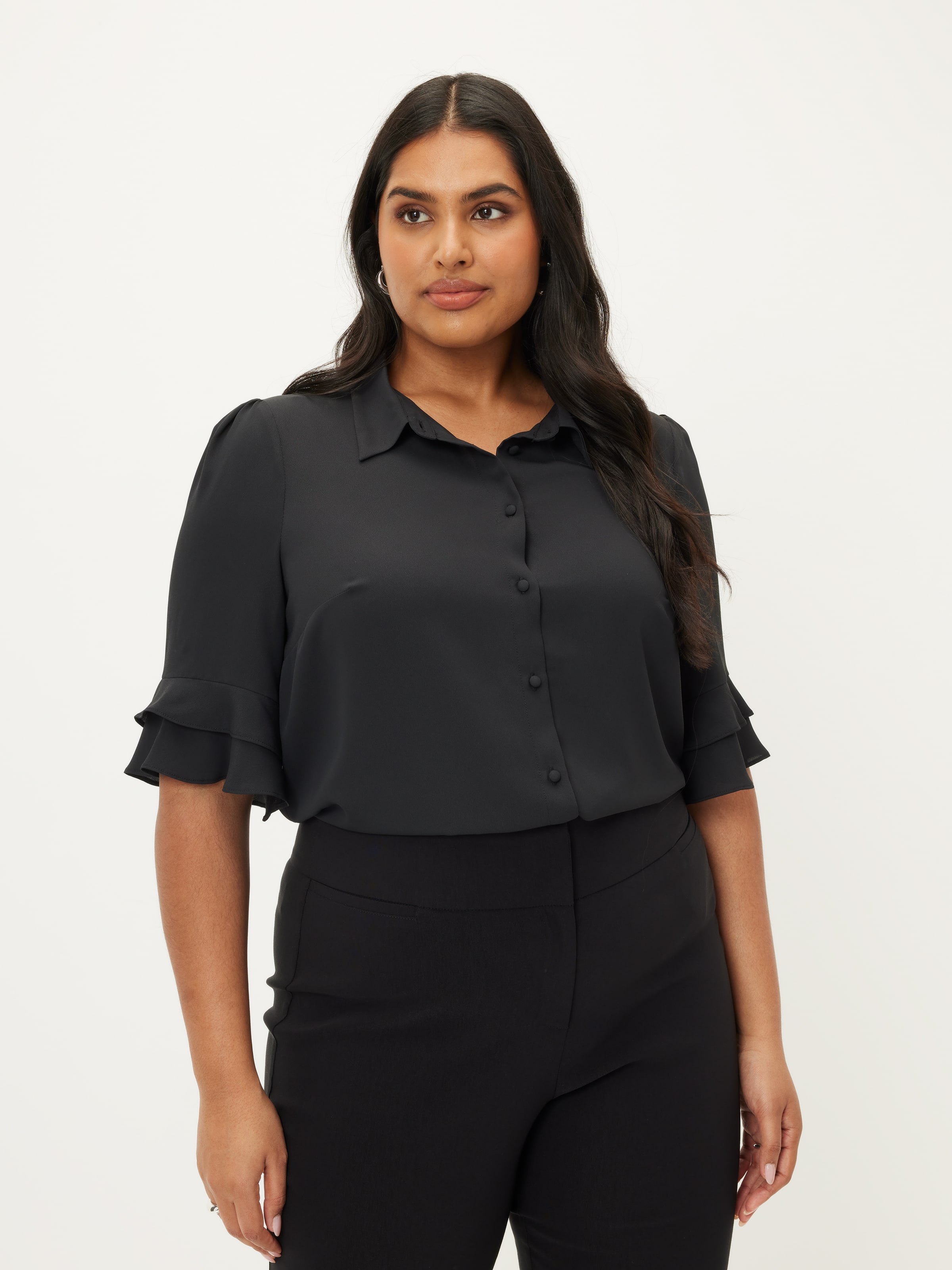 Curve Kayla 3/4 Button Up Shirt