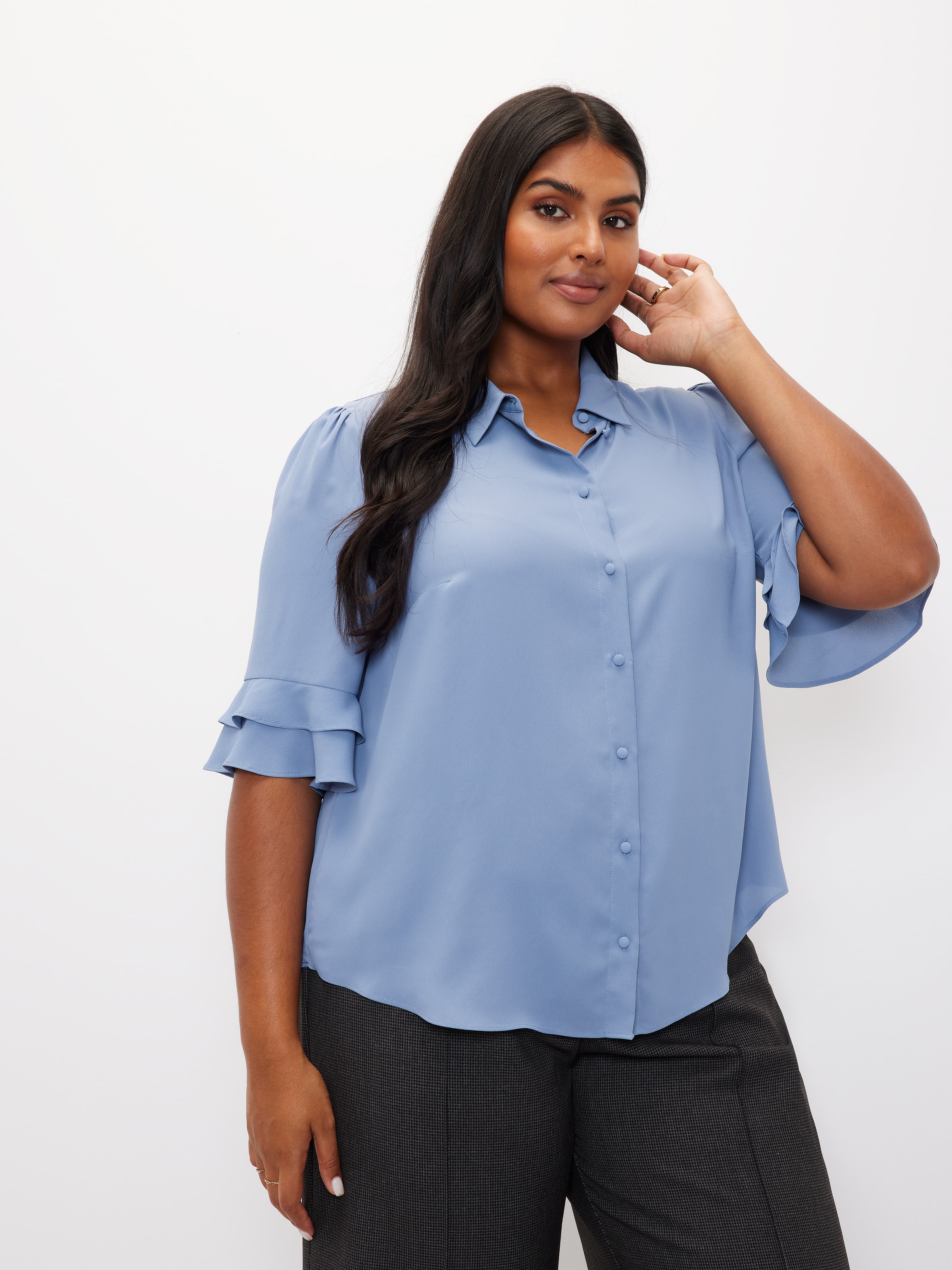 Curve Kayla 3/4 Button Up Shirt