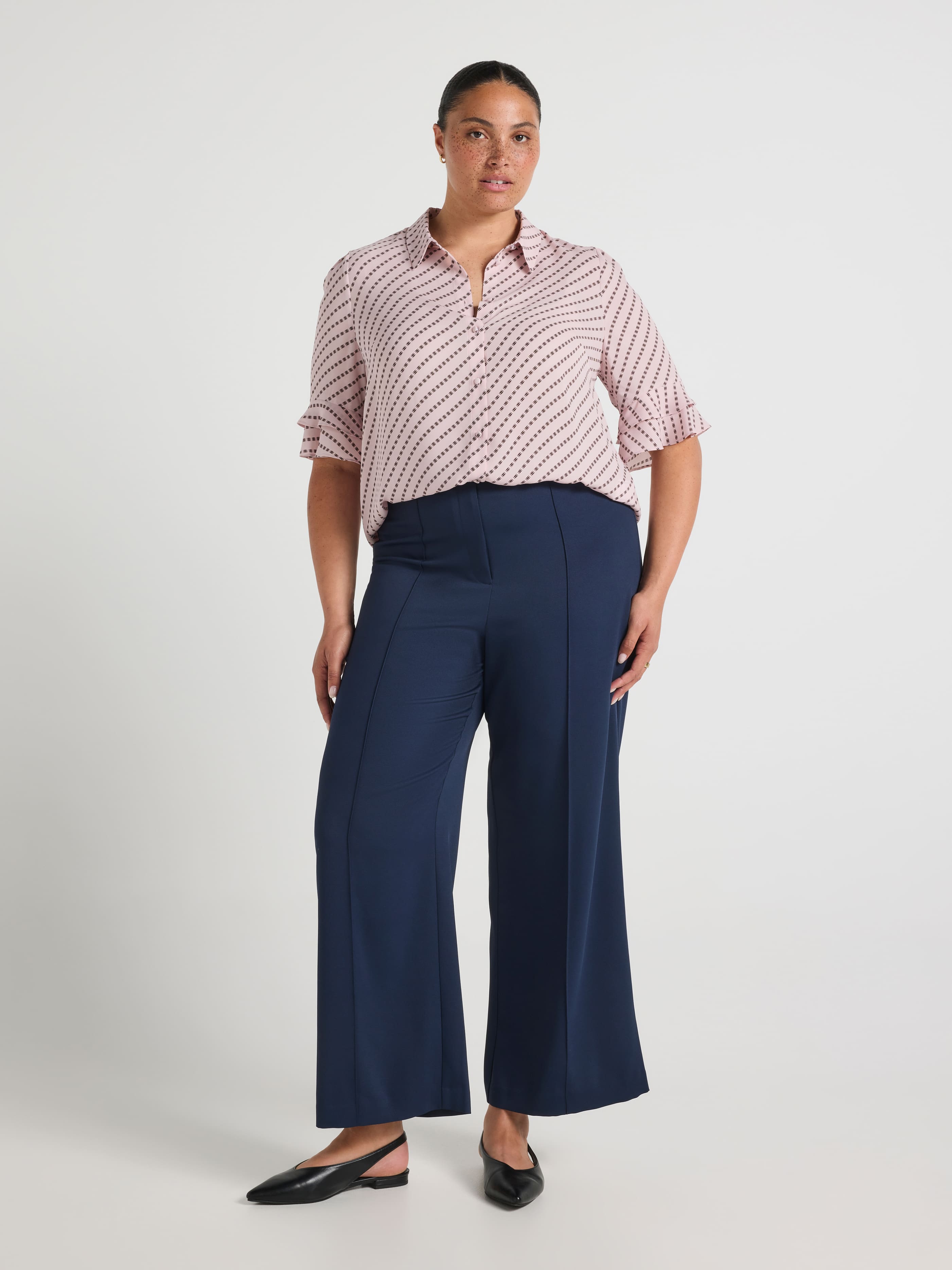 Curve Kayla 3/4 Button Up Shirt