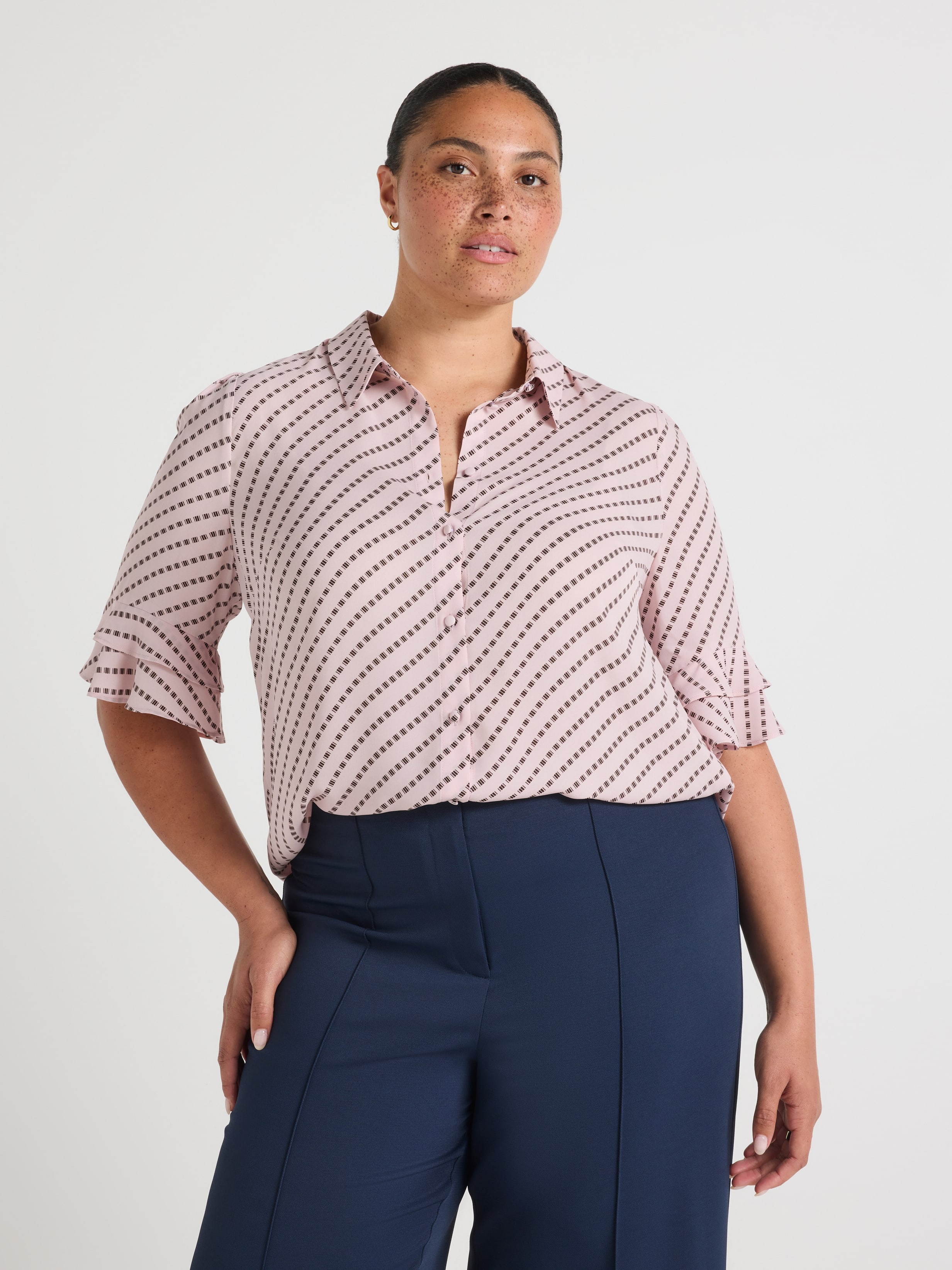 Curve Kayla 3/4 Button Up Shirt