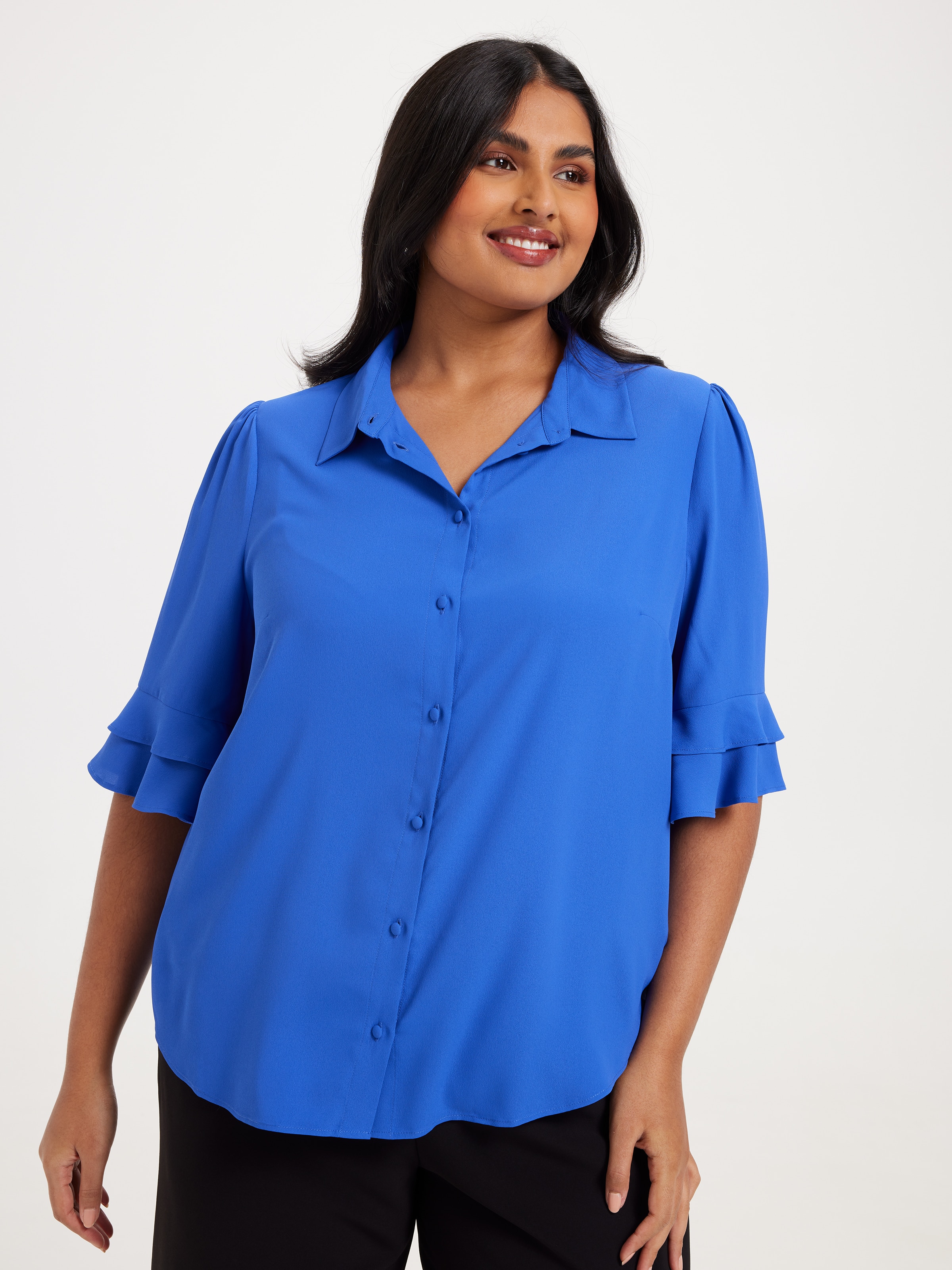 Curve Kayla 3/4 Button Up Shirt