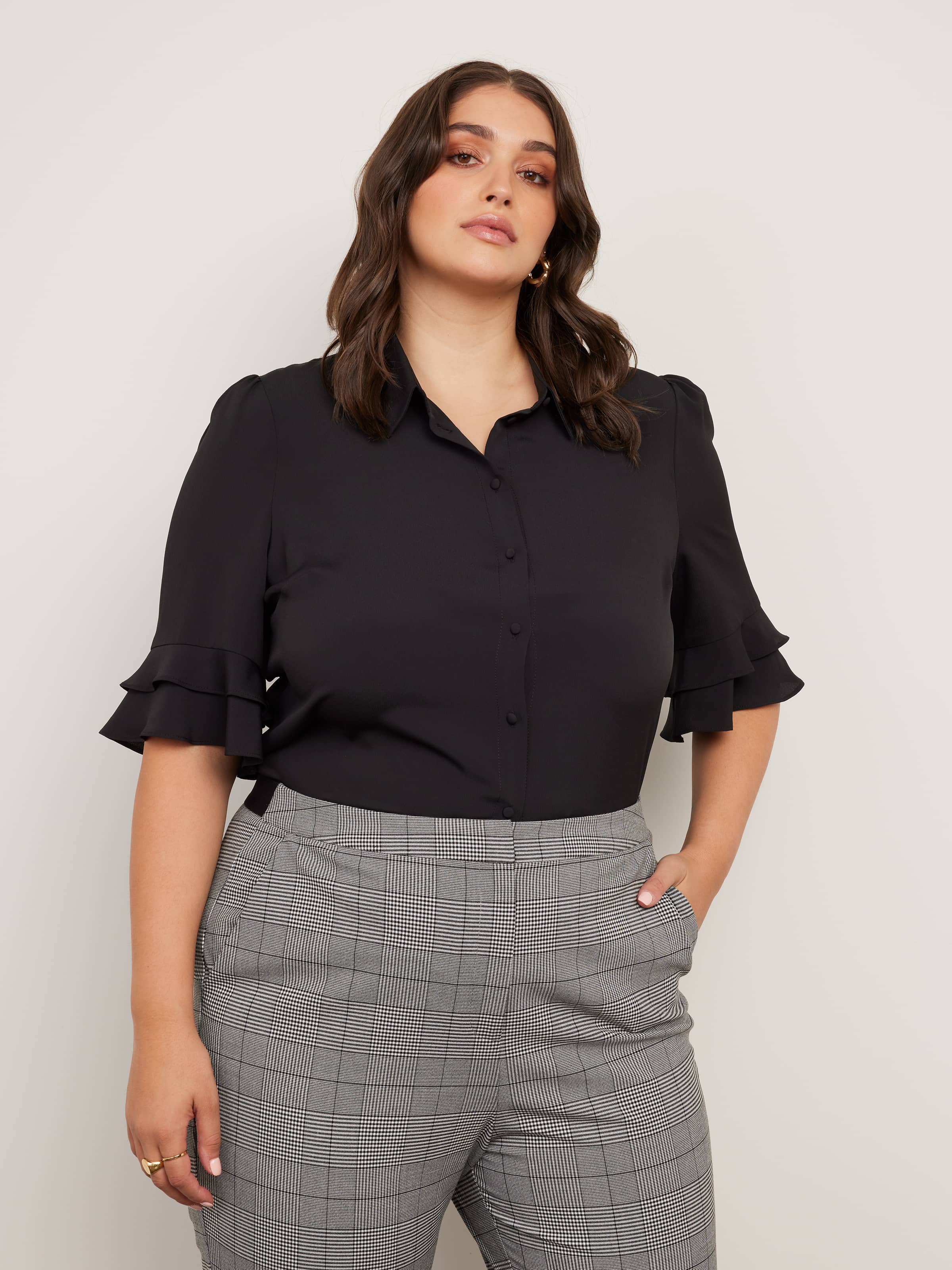 Curve Kayla 3/4 Button Up Shirt