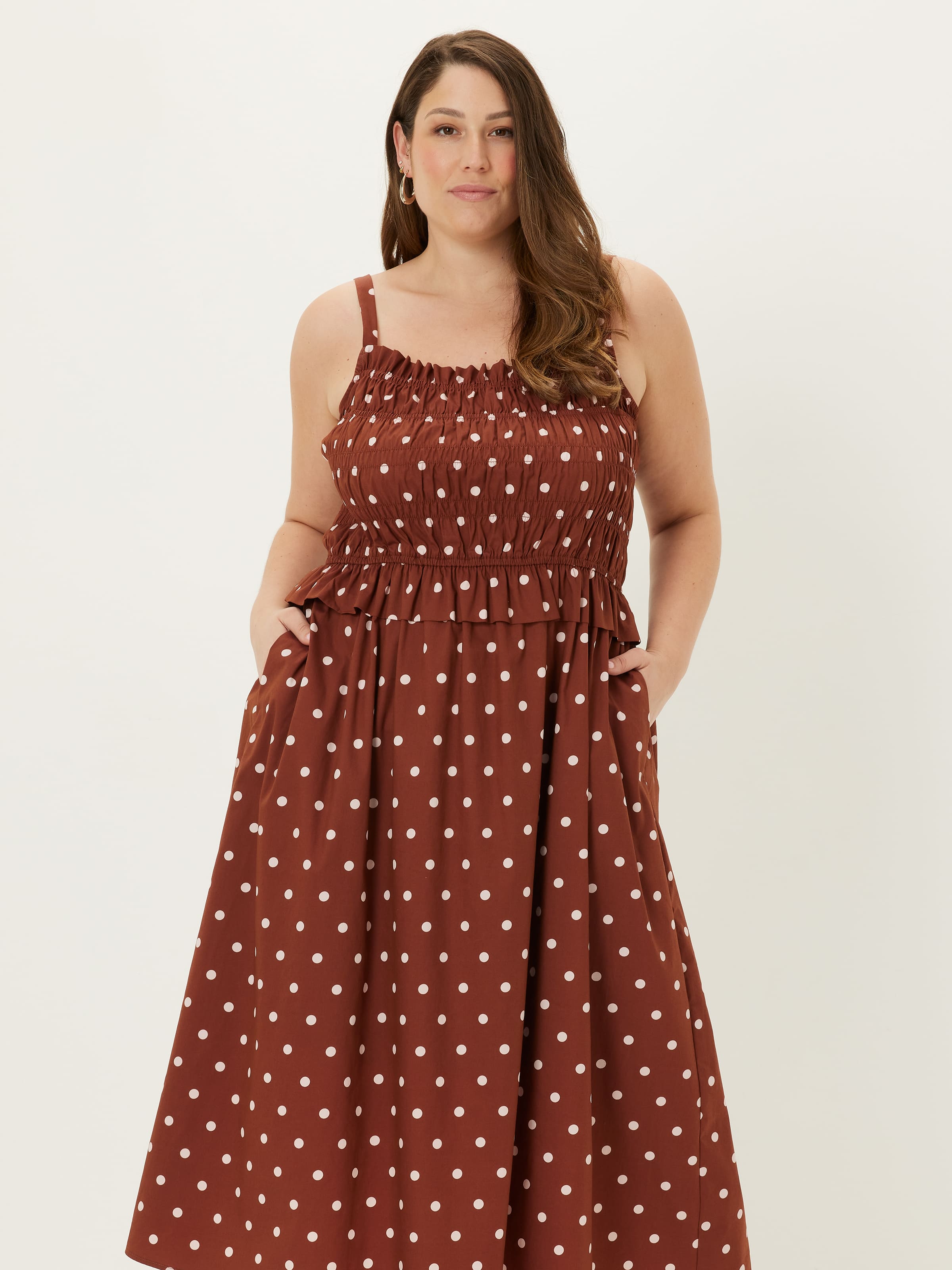 Curve Cynthia Shirred Midi Dress