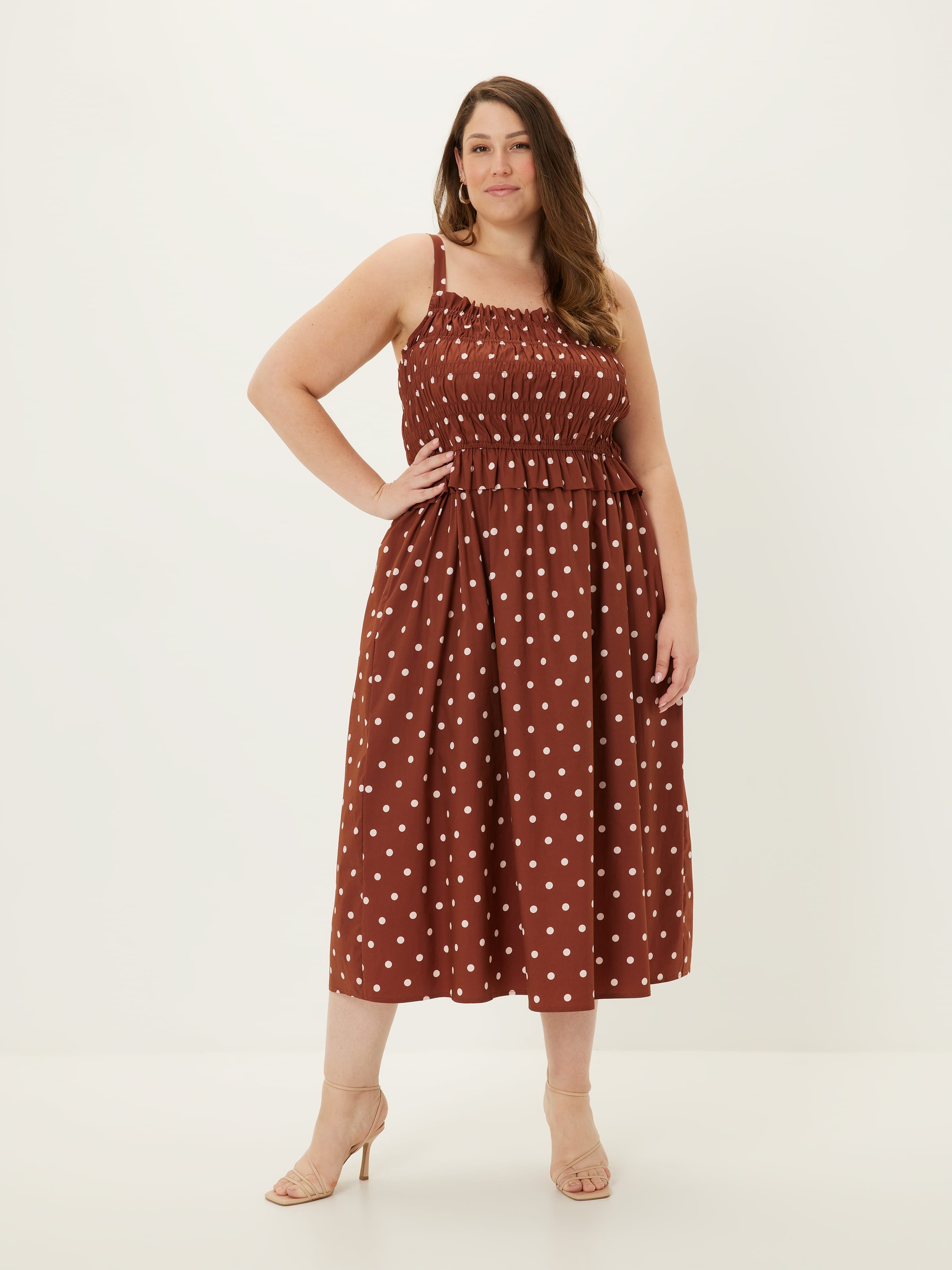 Curve Cynthia Shirred Midi Dress