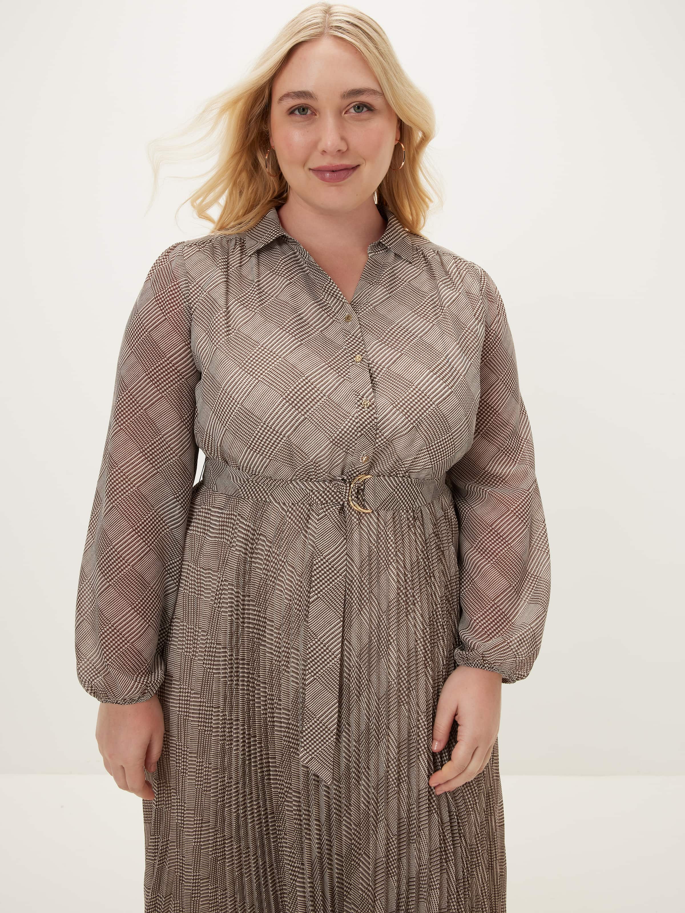 Curve Angel Pleated Midi Dress