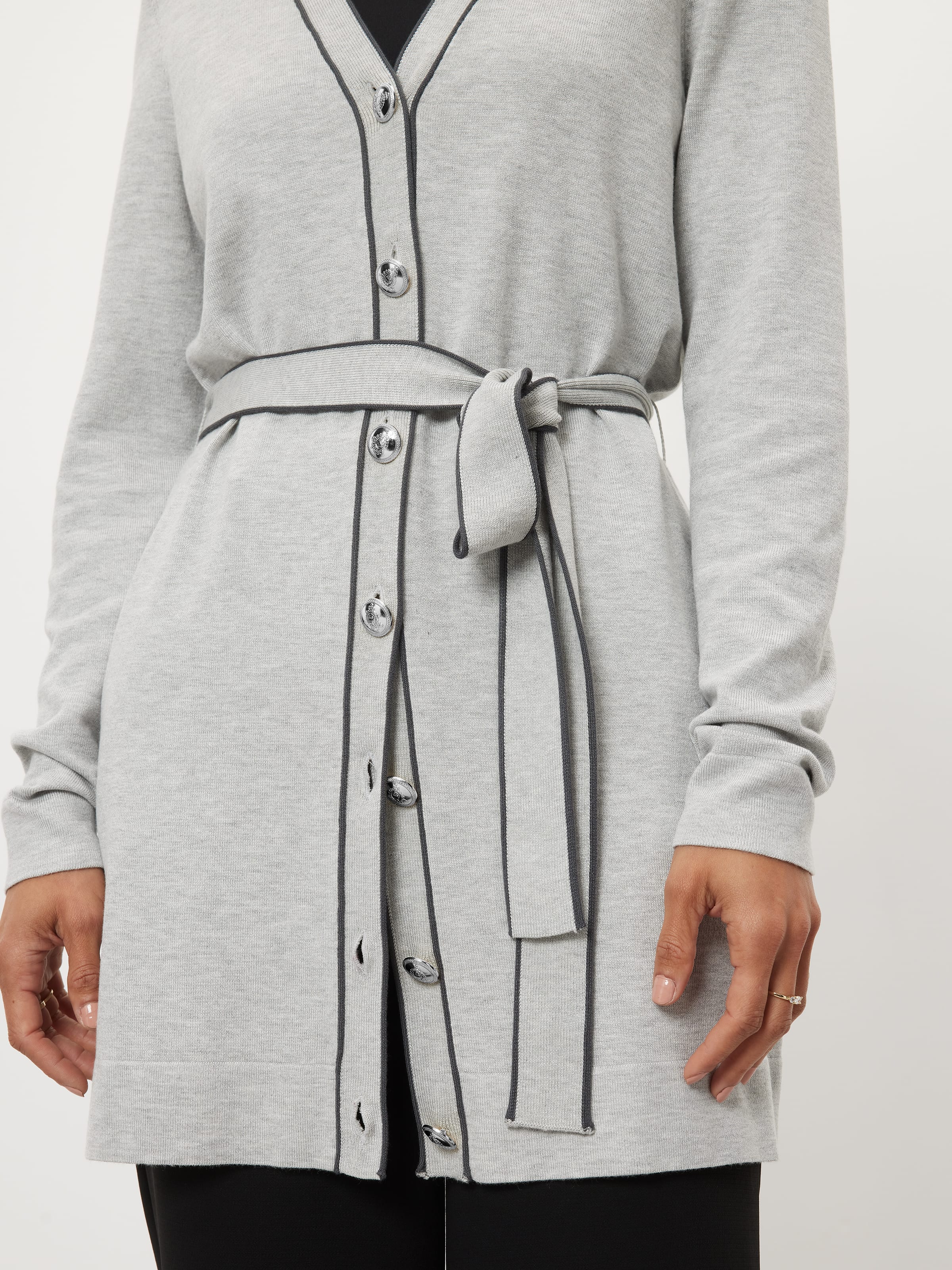 Violet Longline Tipped Cardi