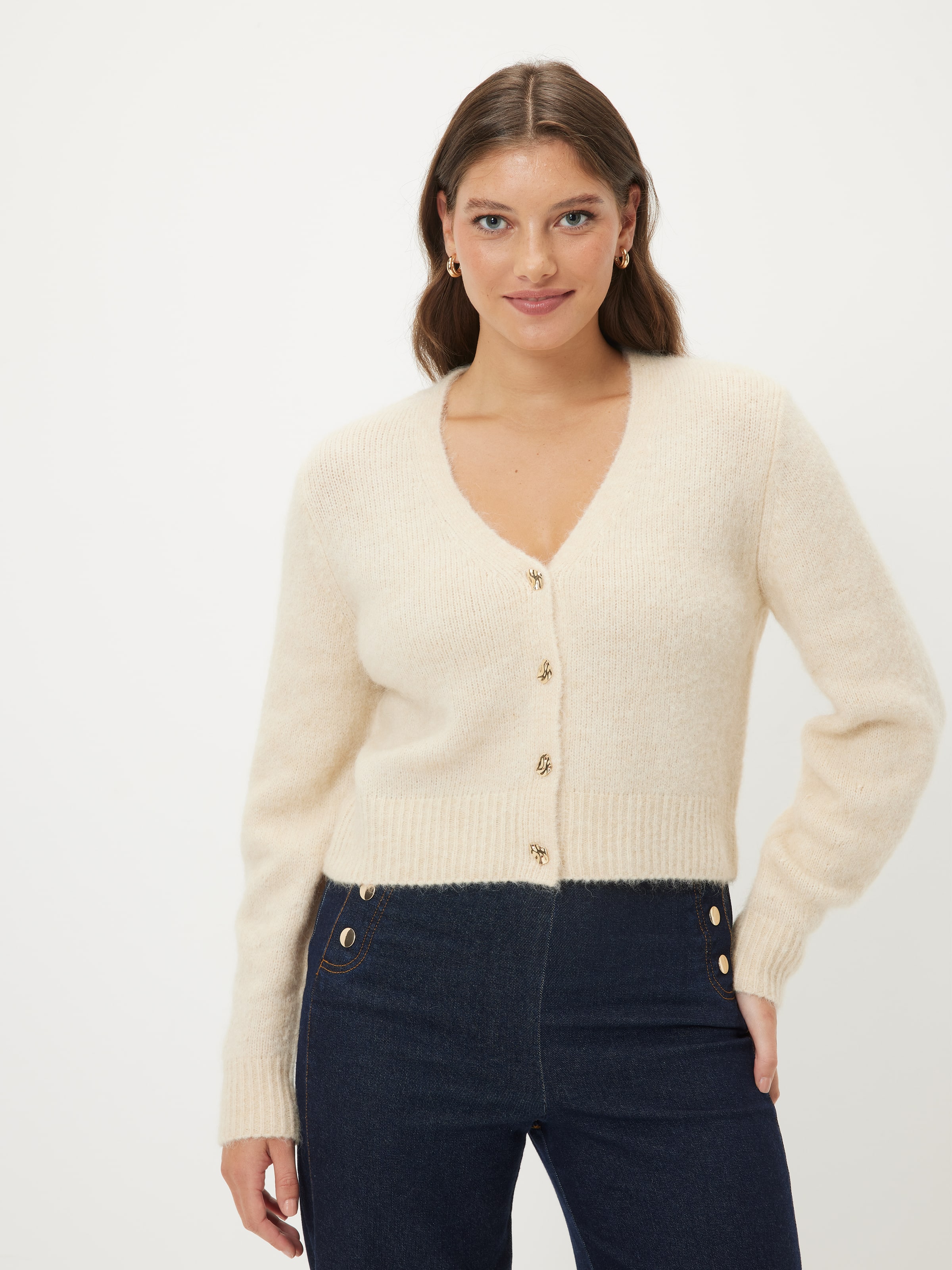 Bianca V Neck Fluffy Cardigan