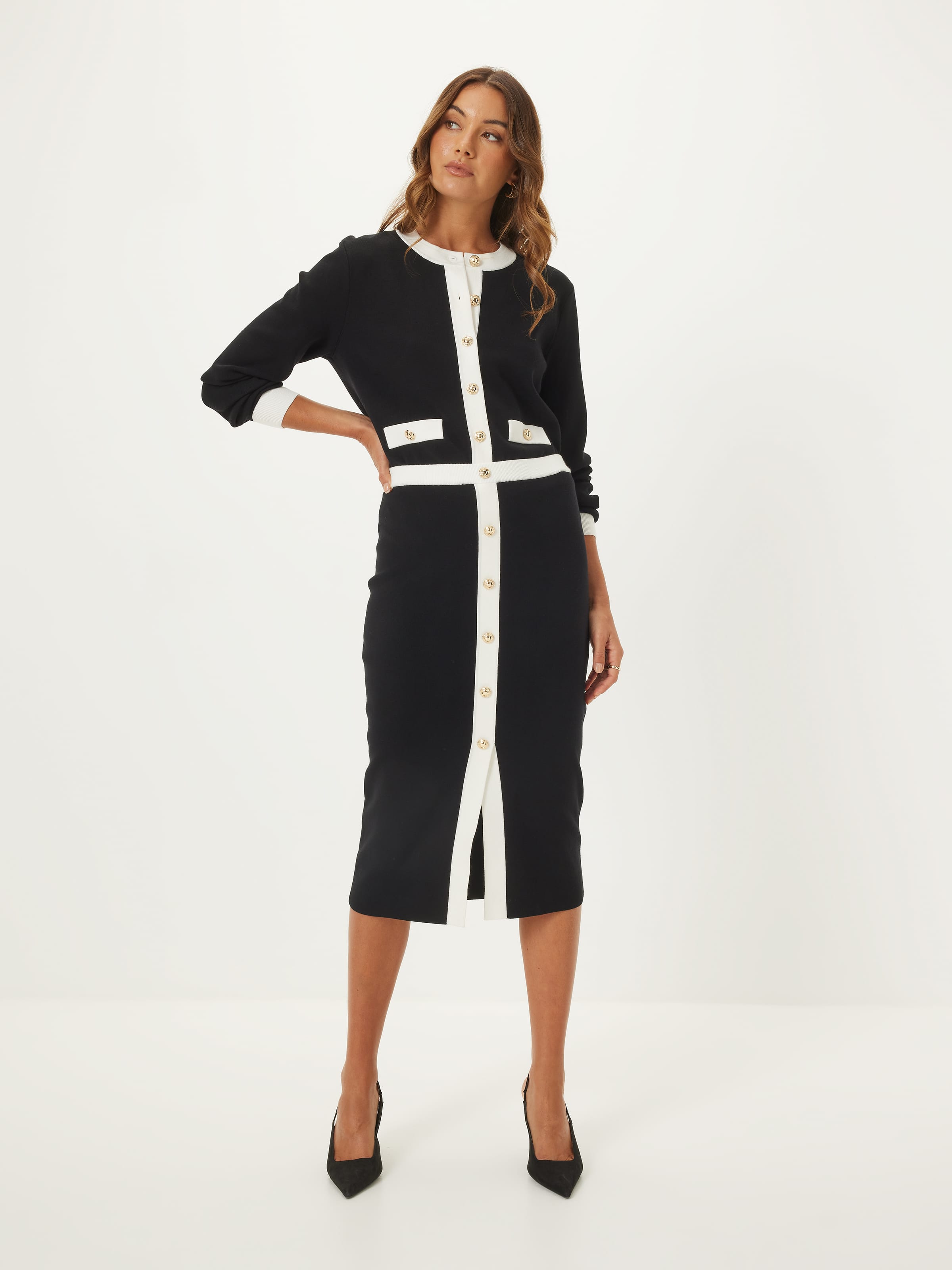 Sandy Tipped Midi Skirt