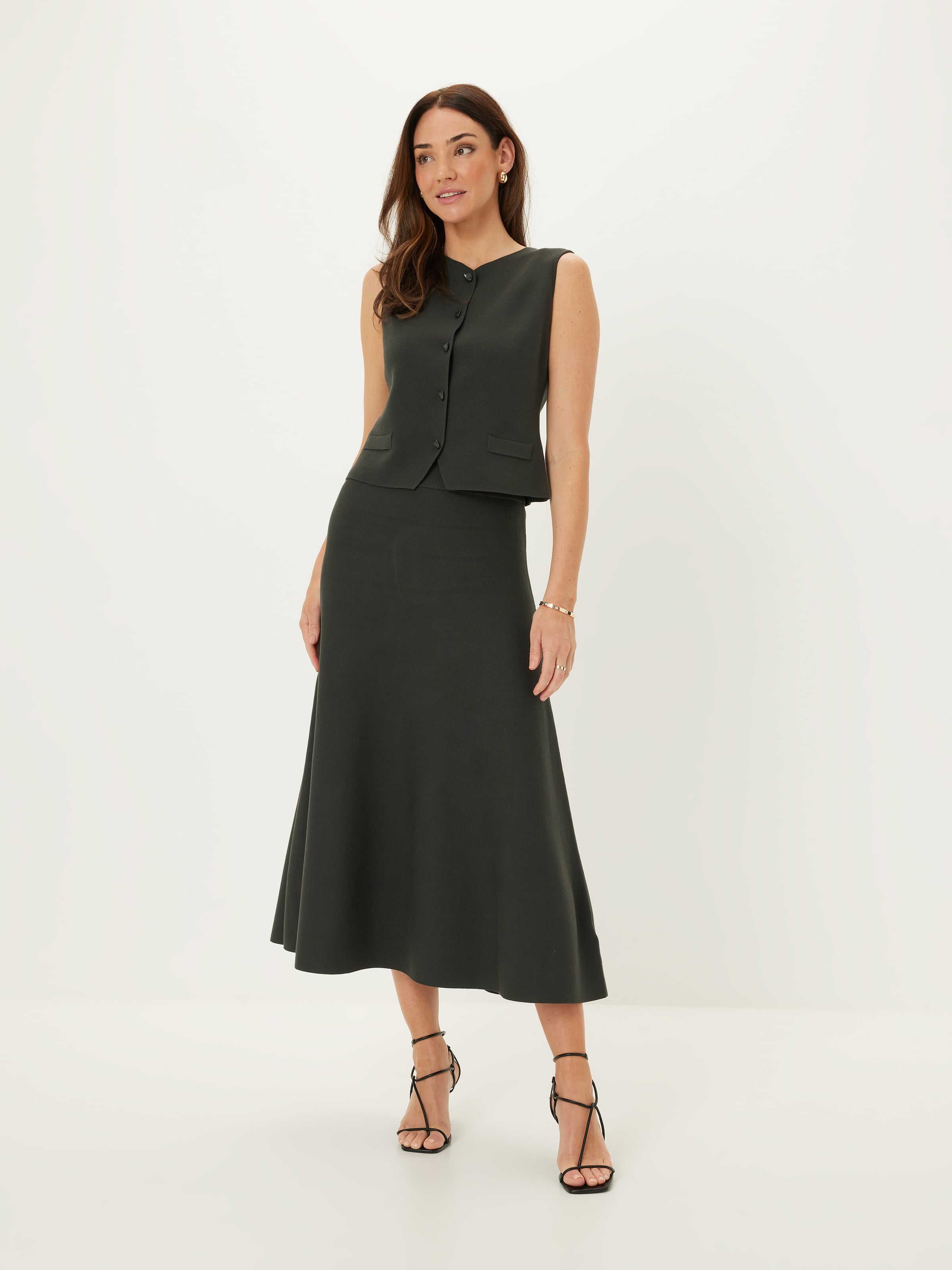 Dolly Milano Abstract Button Vest