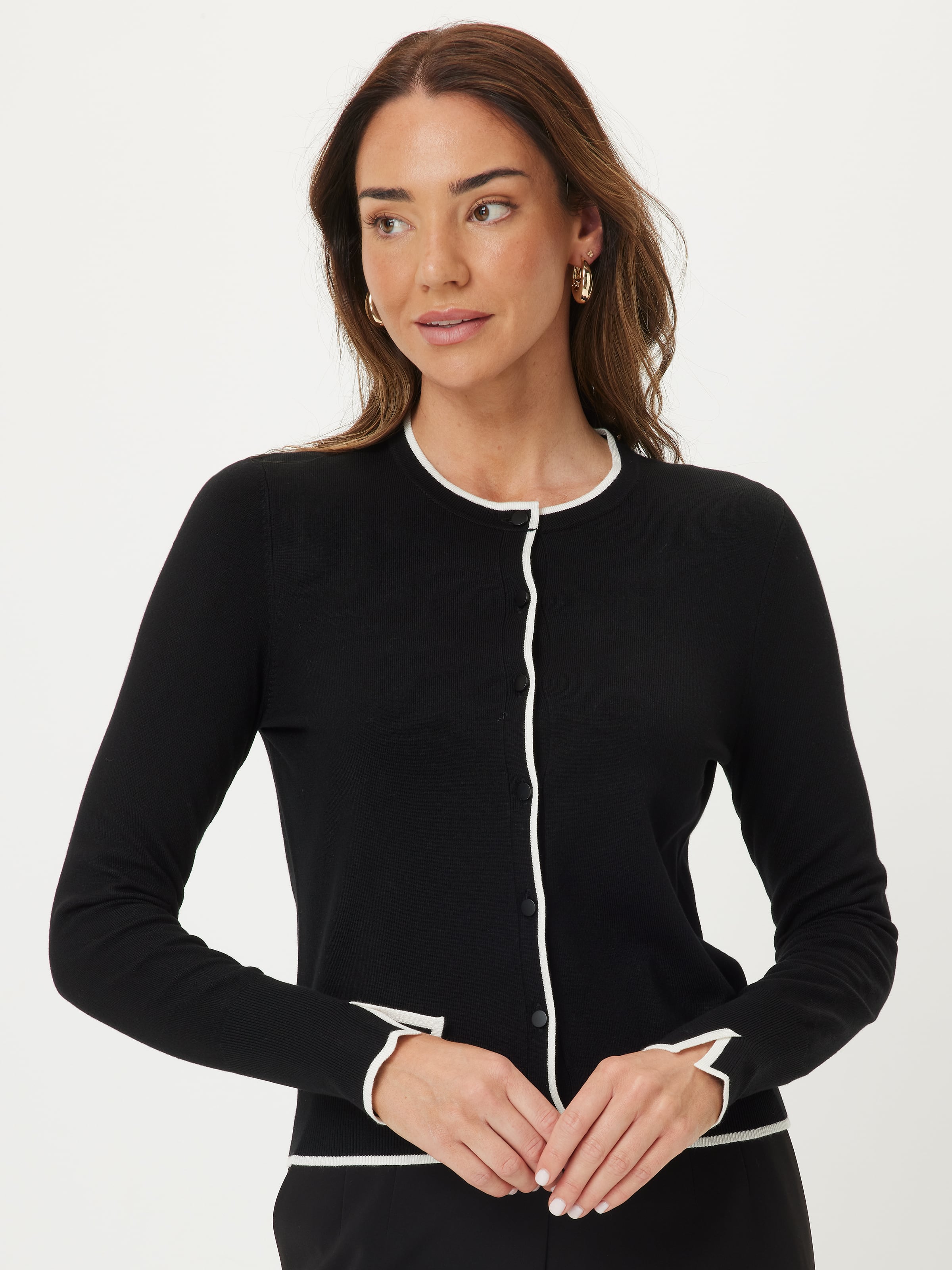 Tilly Crew Neck Tipped Cardi