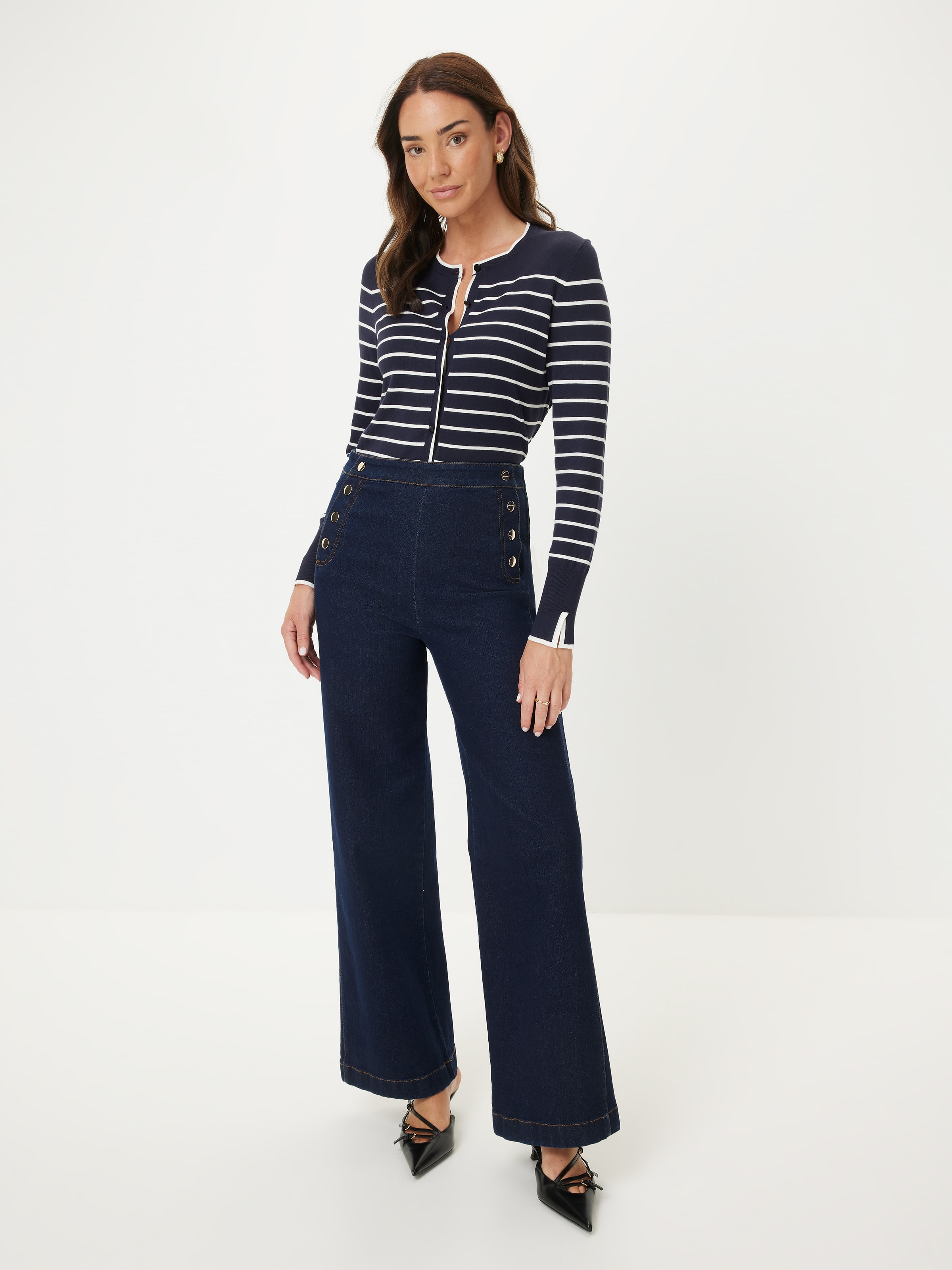 Tilly Crew Neck Tipped Cardi