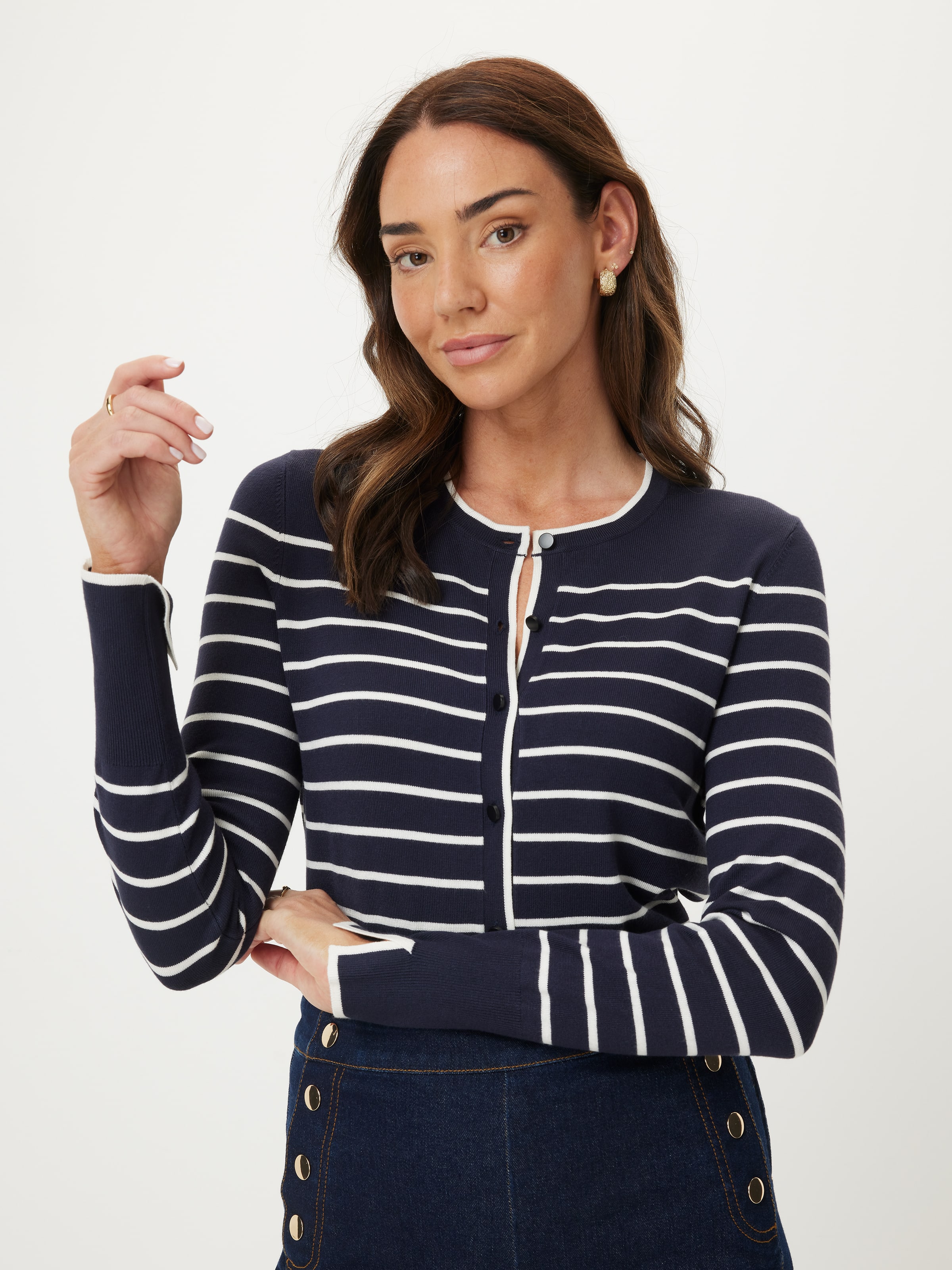 Tilly Crew Neck Tipped Cardi