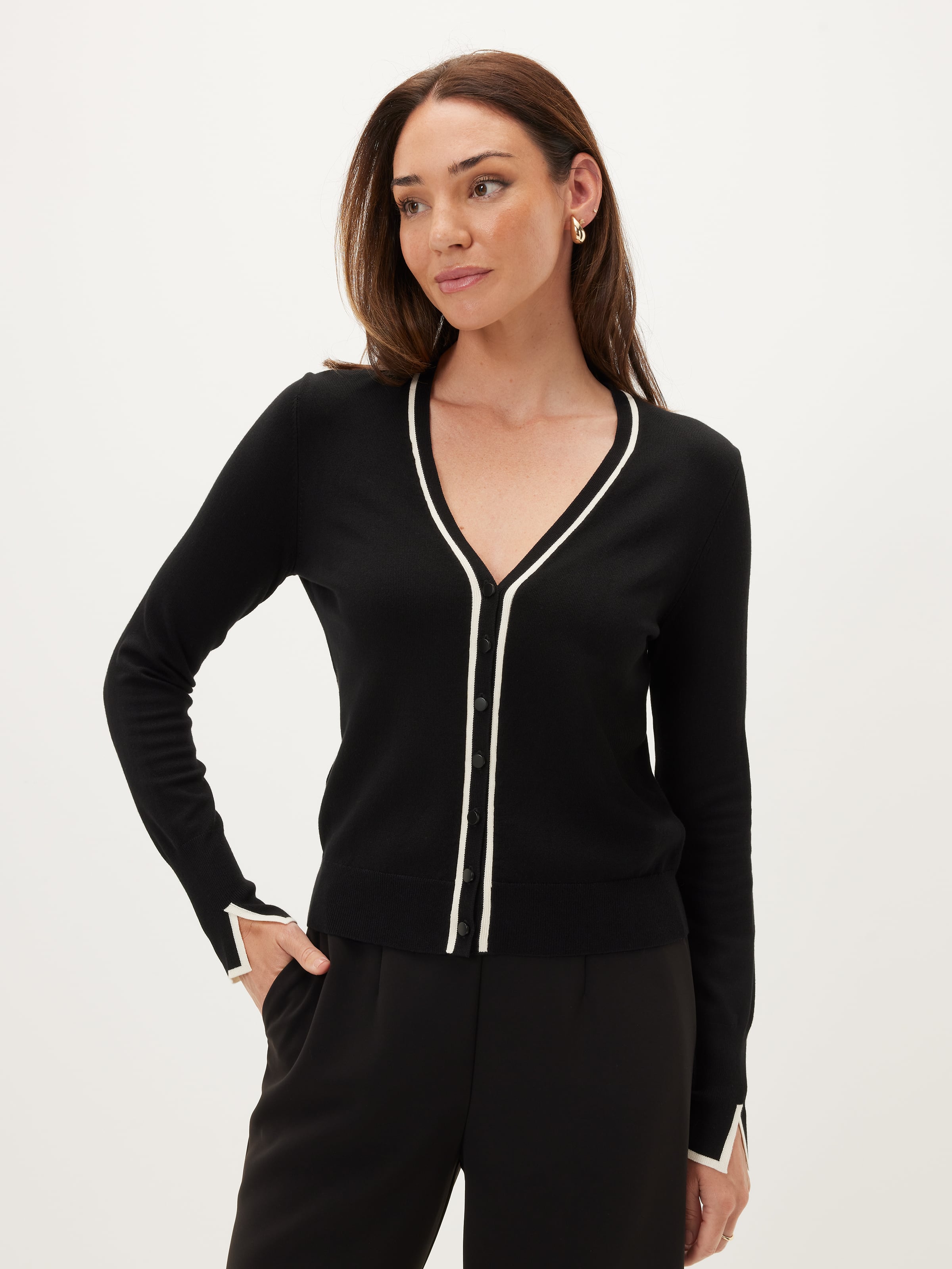 Tilly V-Neck Tipped Cardigan