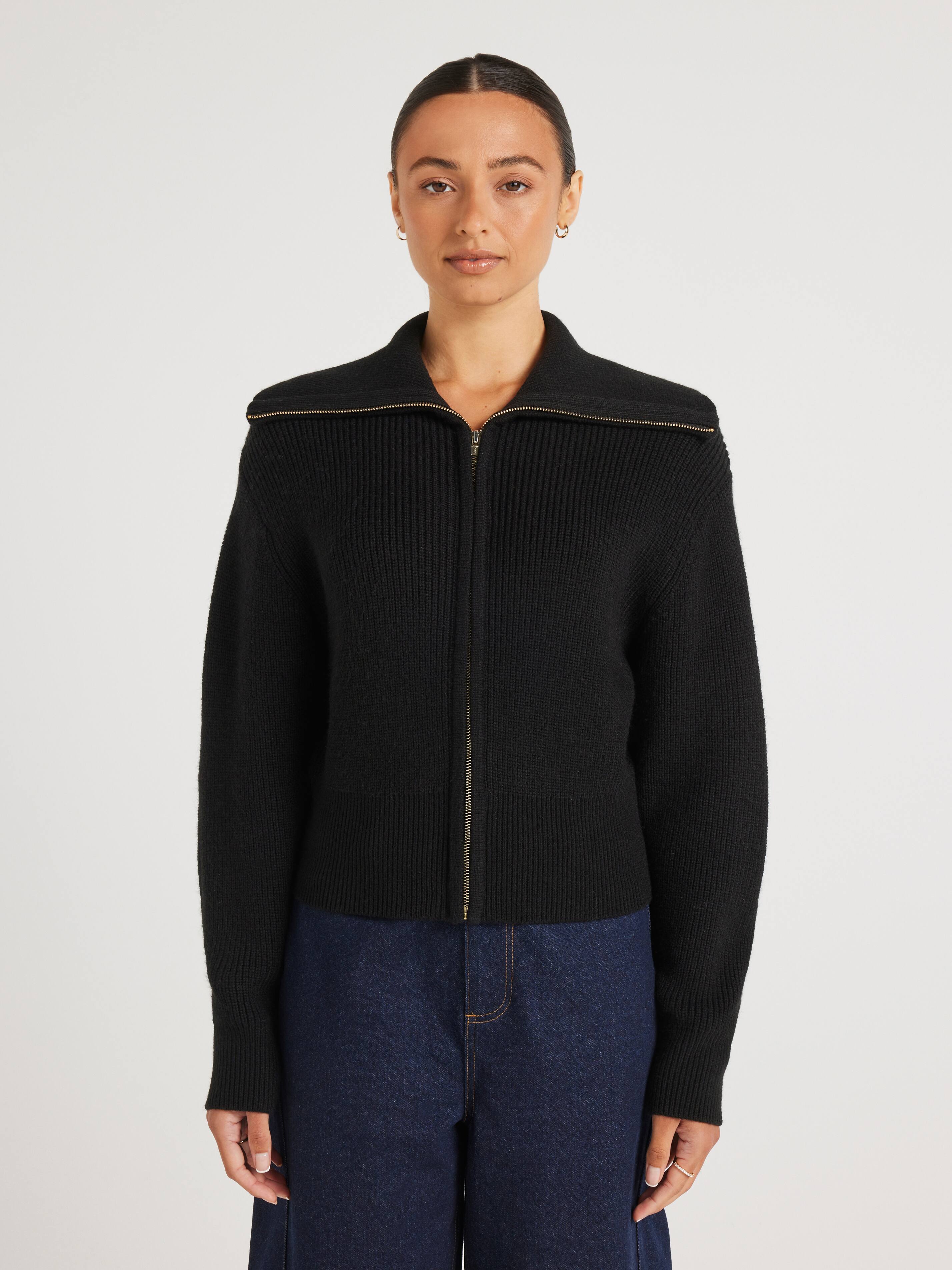 Rosie Ribbed Zip Through Cardi