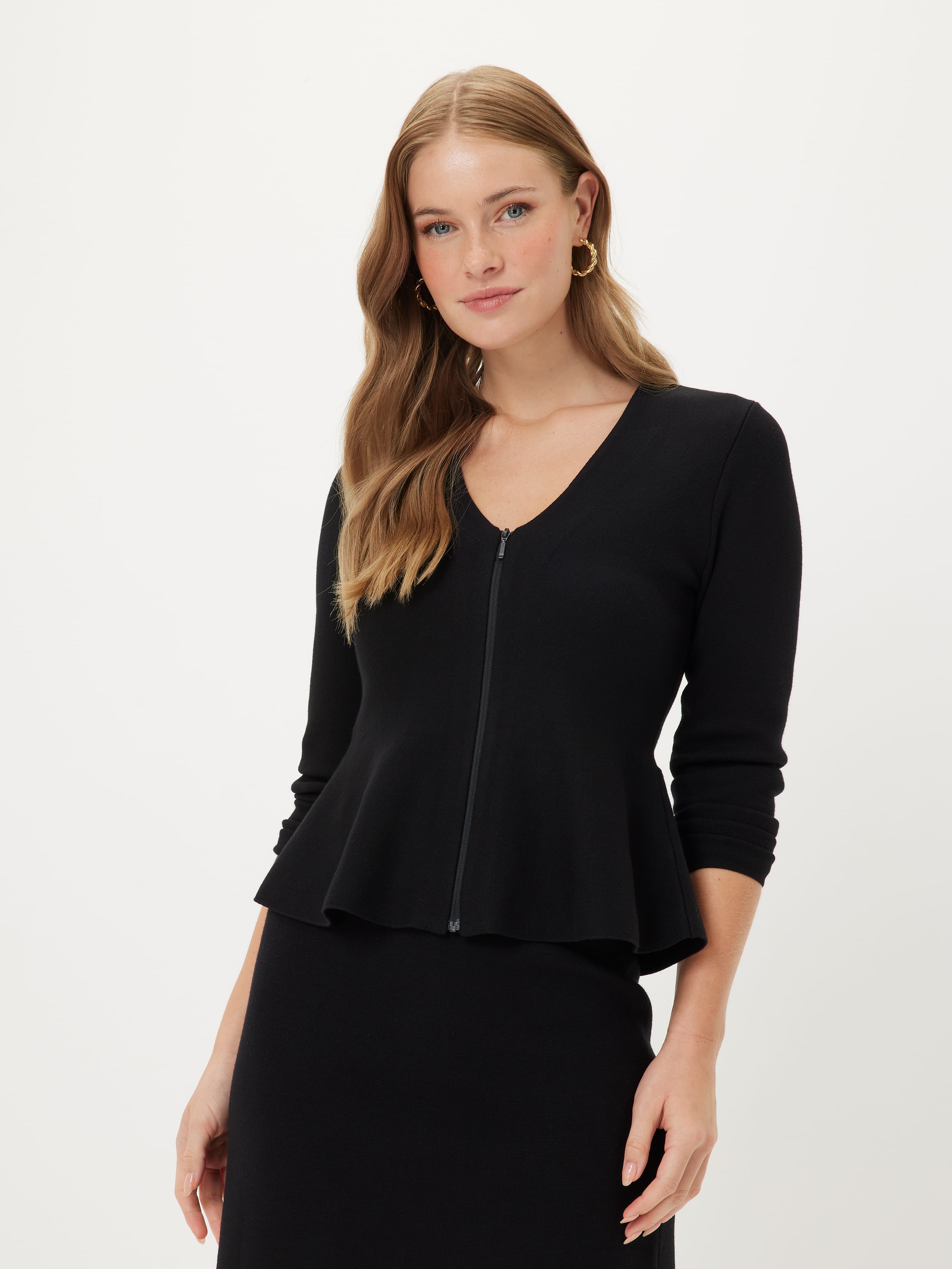 Lucy Zip Peplum Cardigan