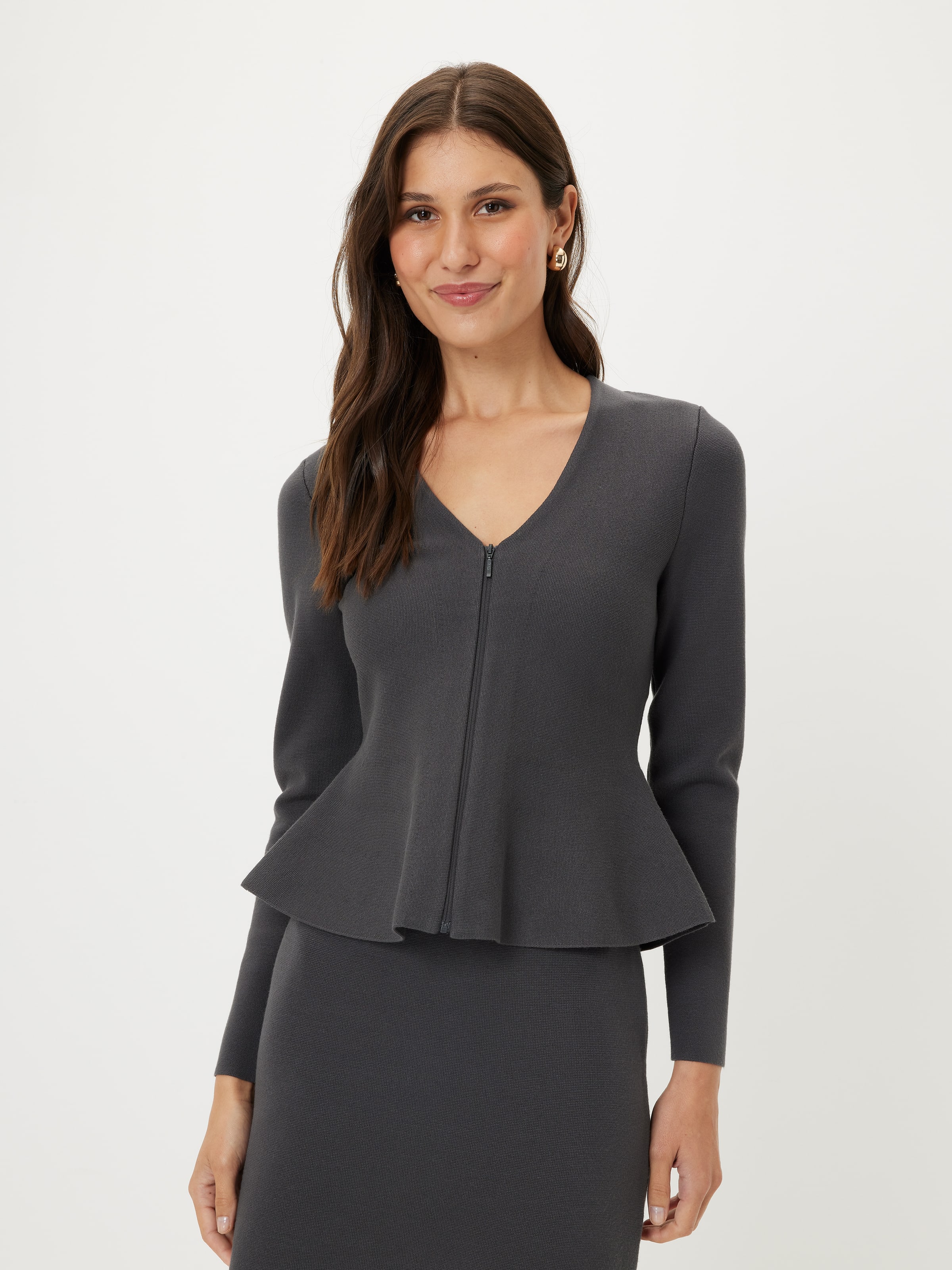 Lucy Zip Peplum Cardigan