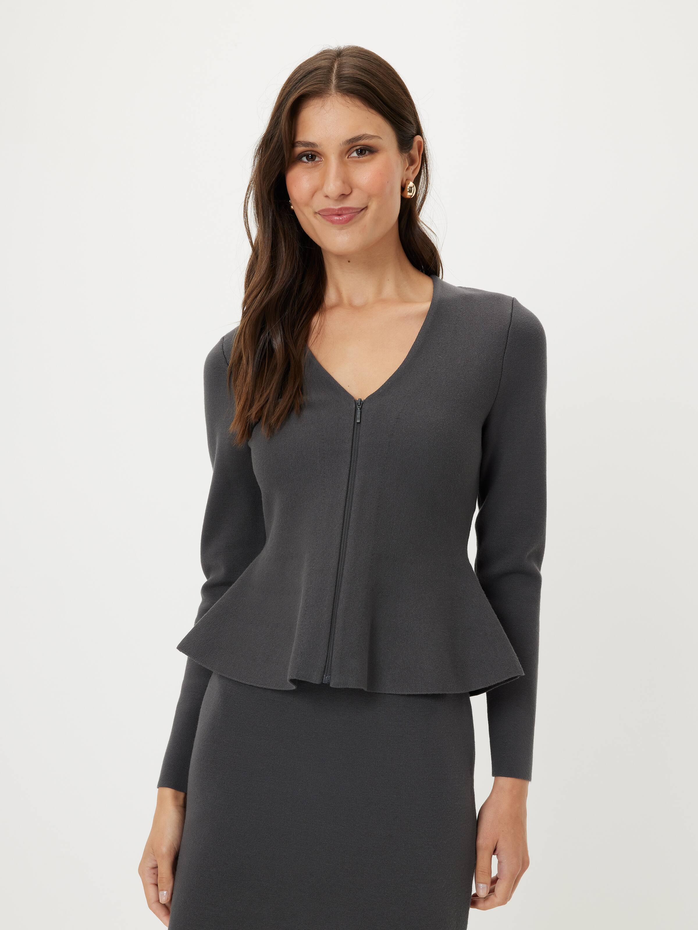 Lucy Zip Peplum Cardigan