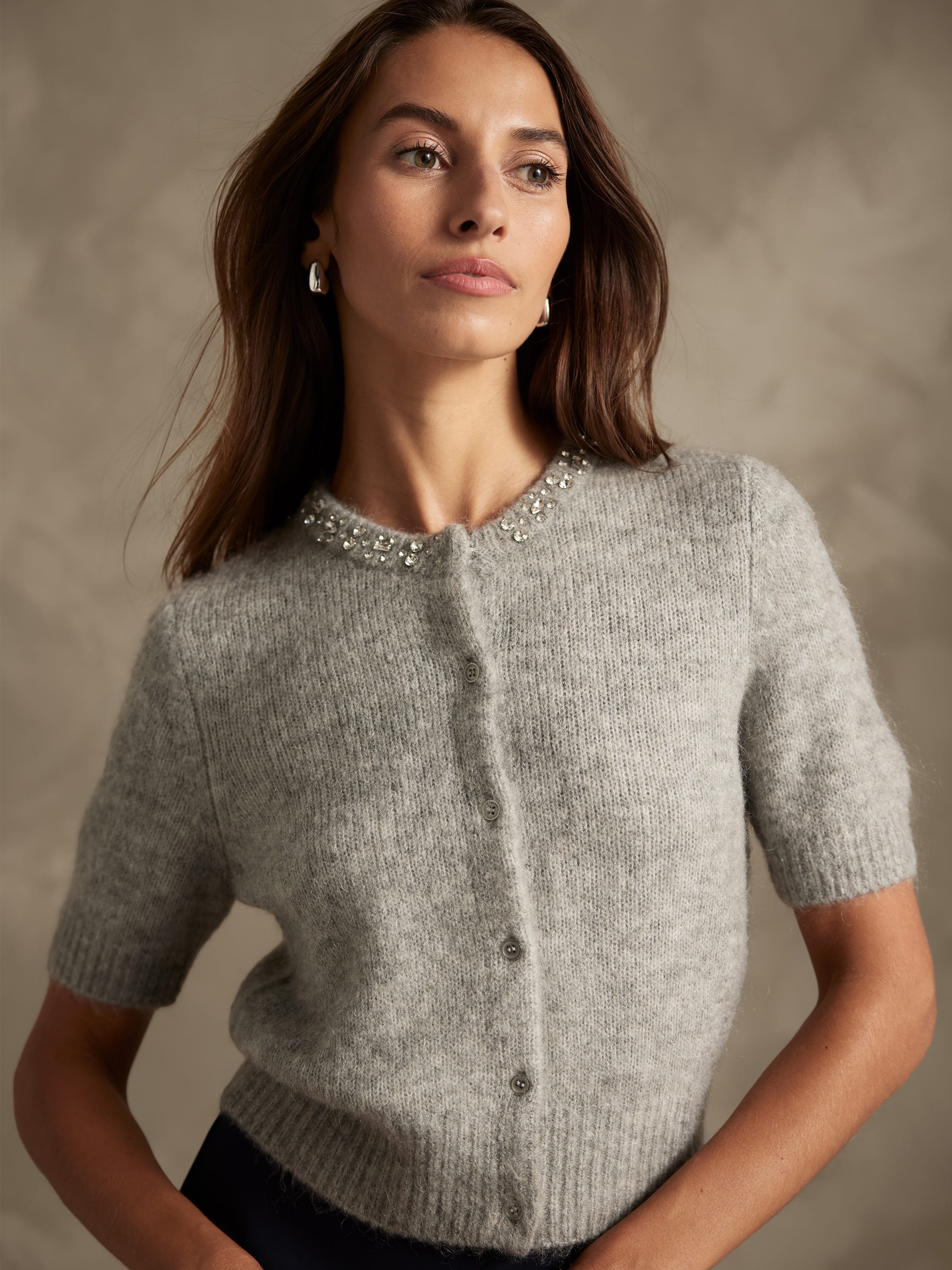 Ella Embellished Short Sleeve Cardigan