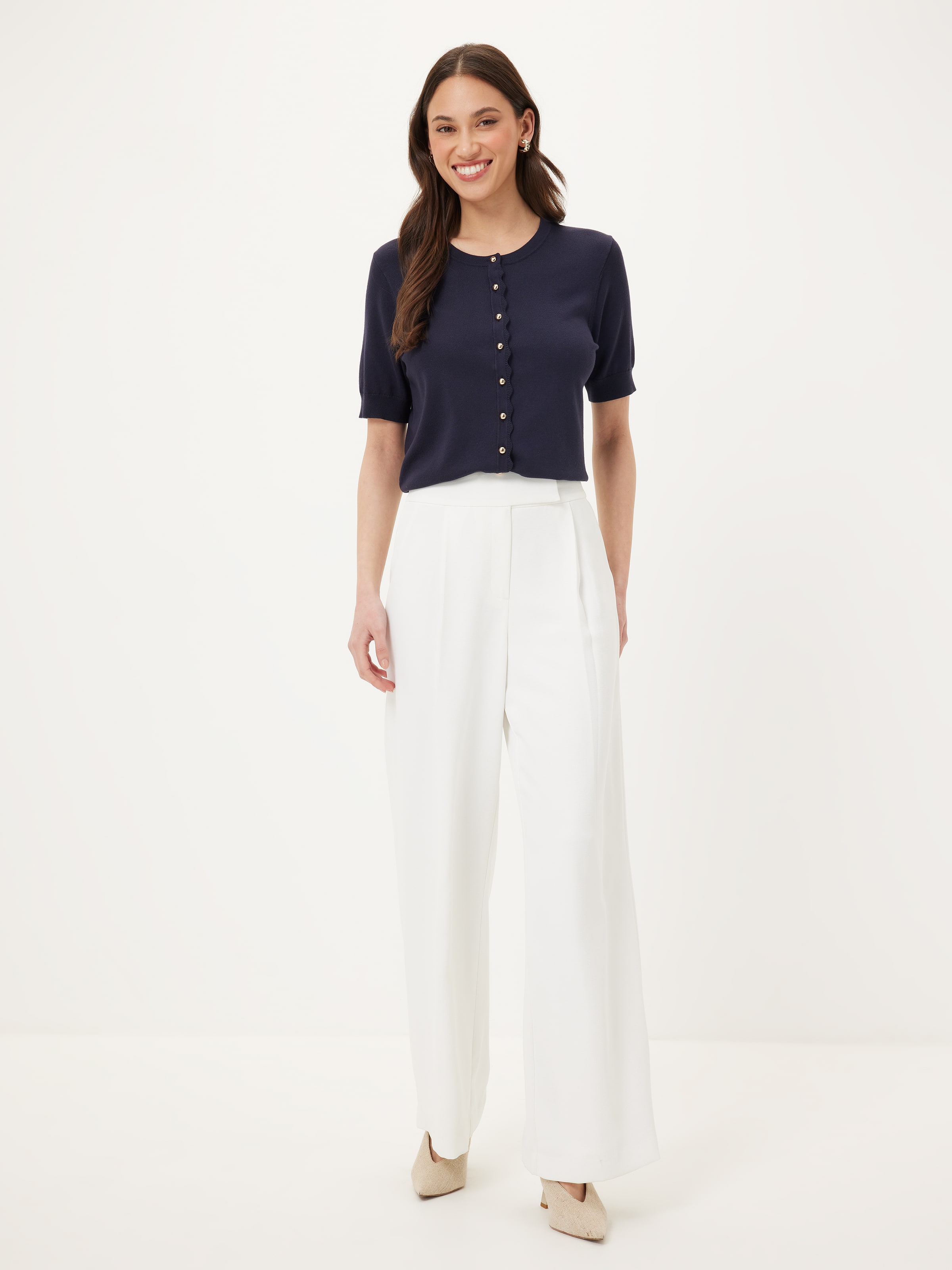 Chloe Spun Rayon Scallop Cardi