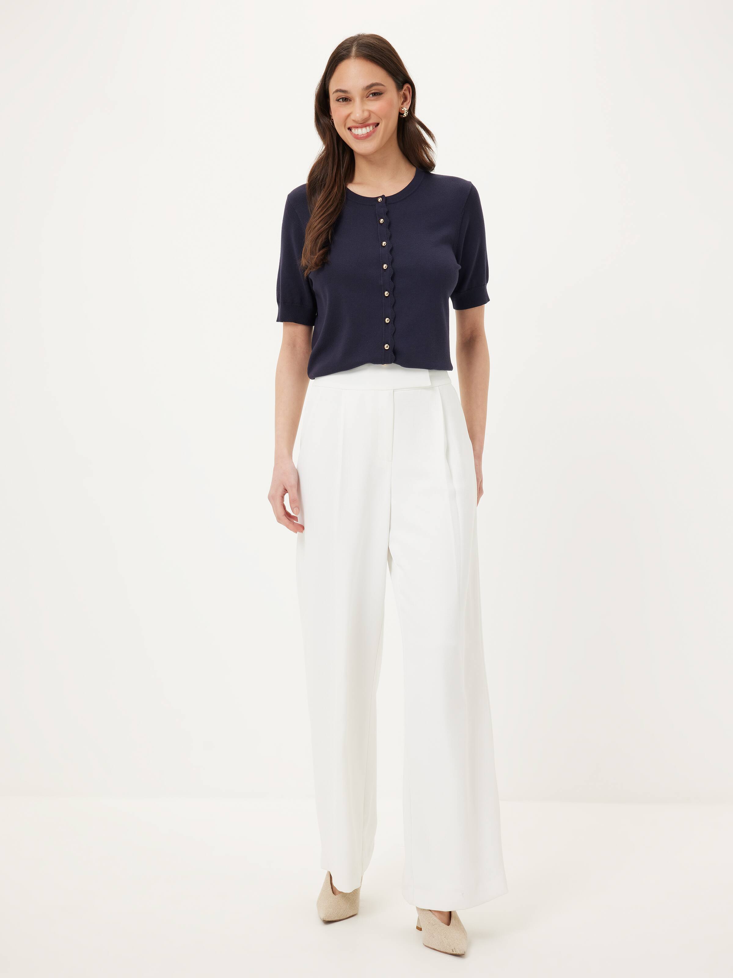 Chloe Spun Rayon Scallop Cardi