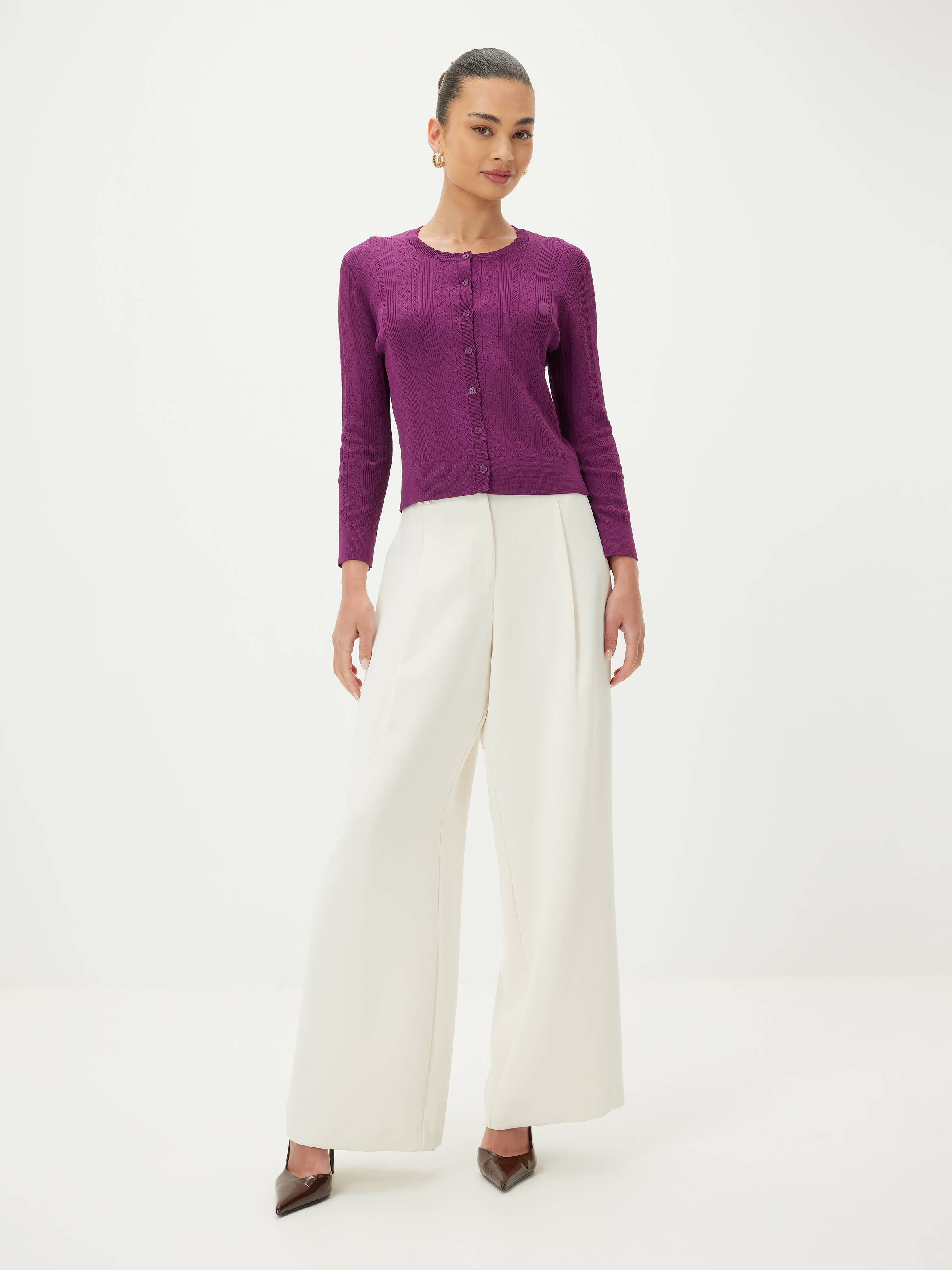 Nora Pointelle Scallop Detail