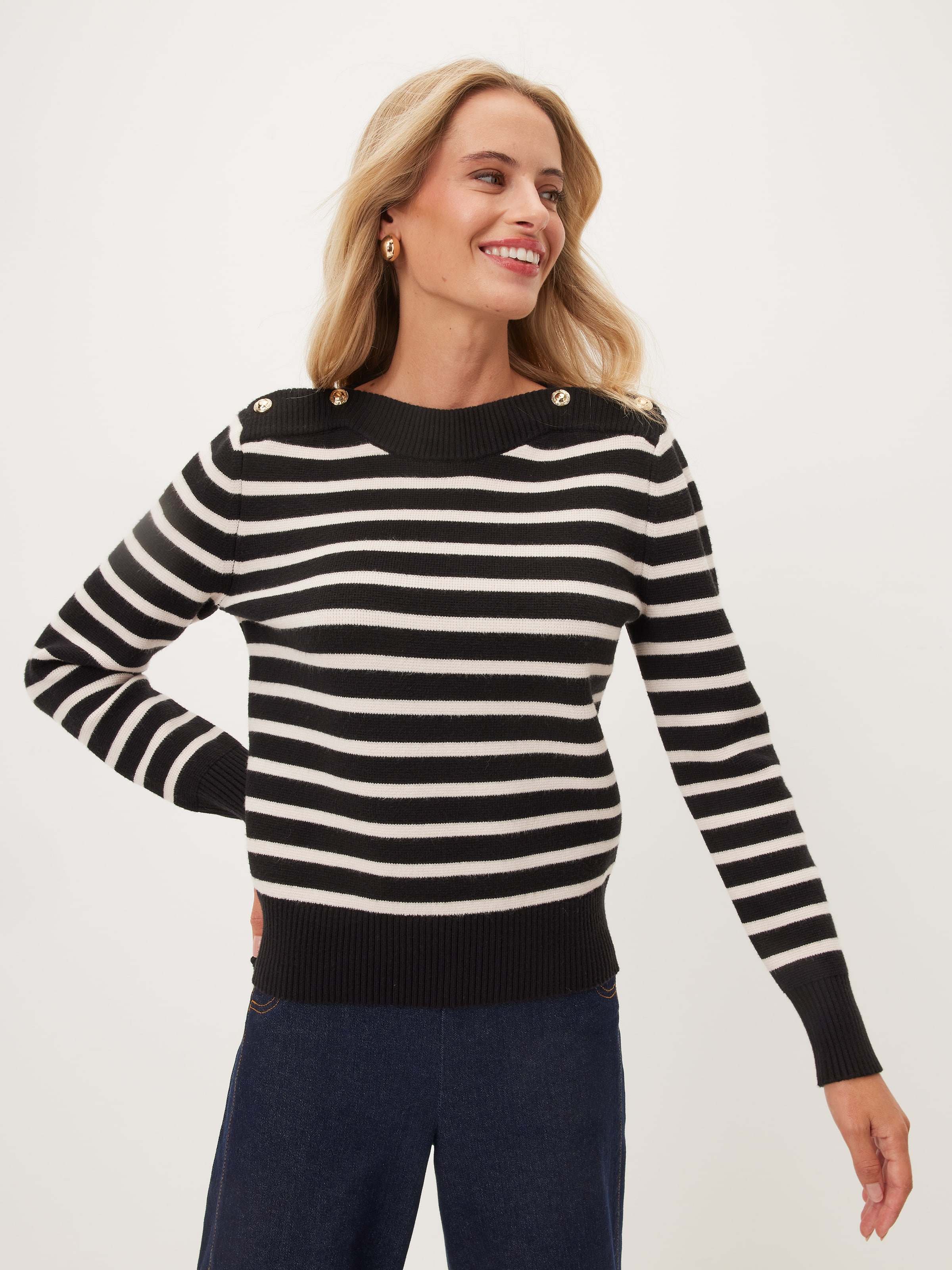 Bella Button Shoulder Knit