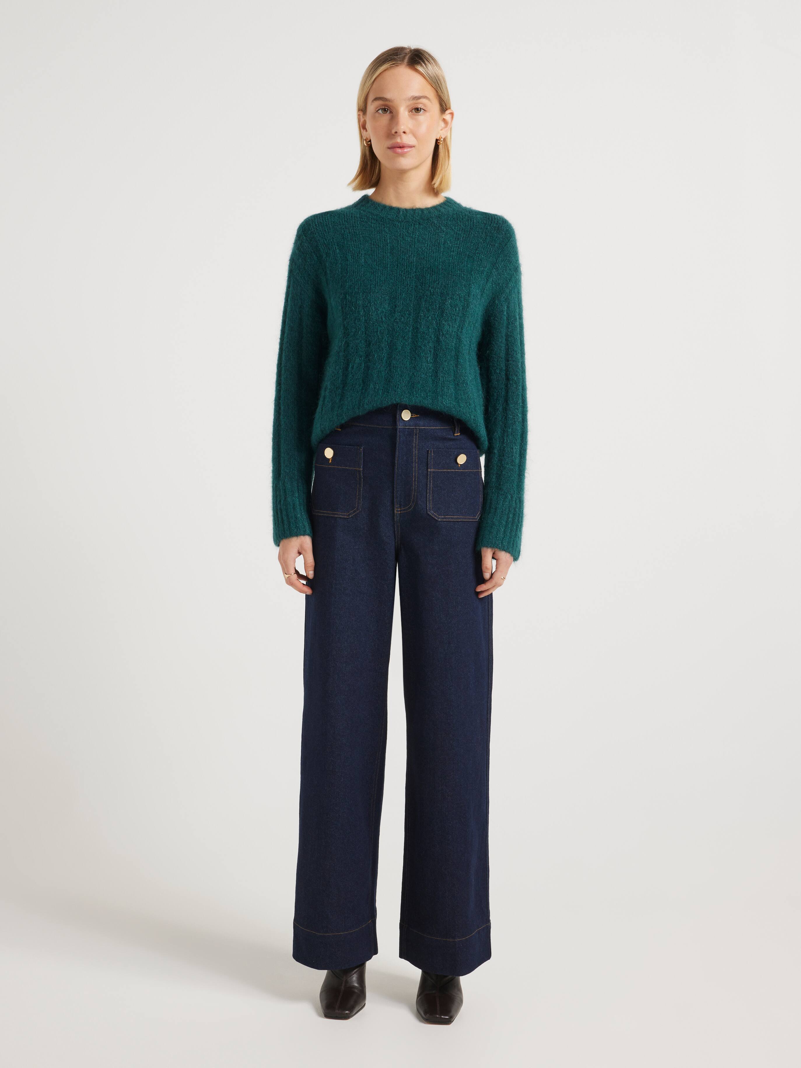 Emma Fluffy Long Sleeve Cable Knit