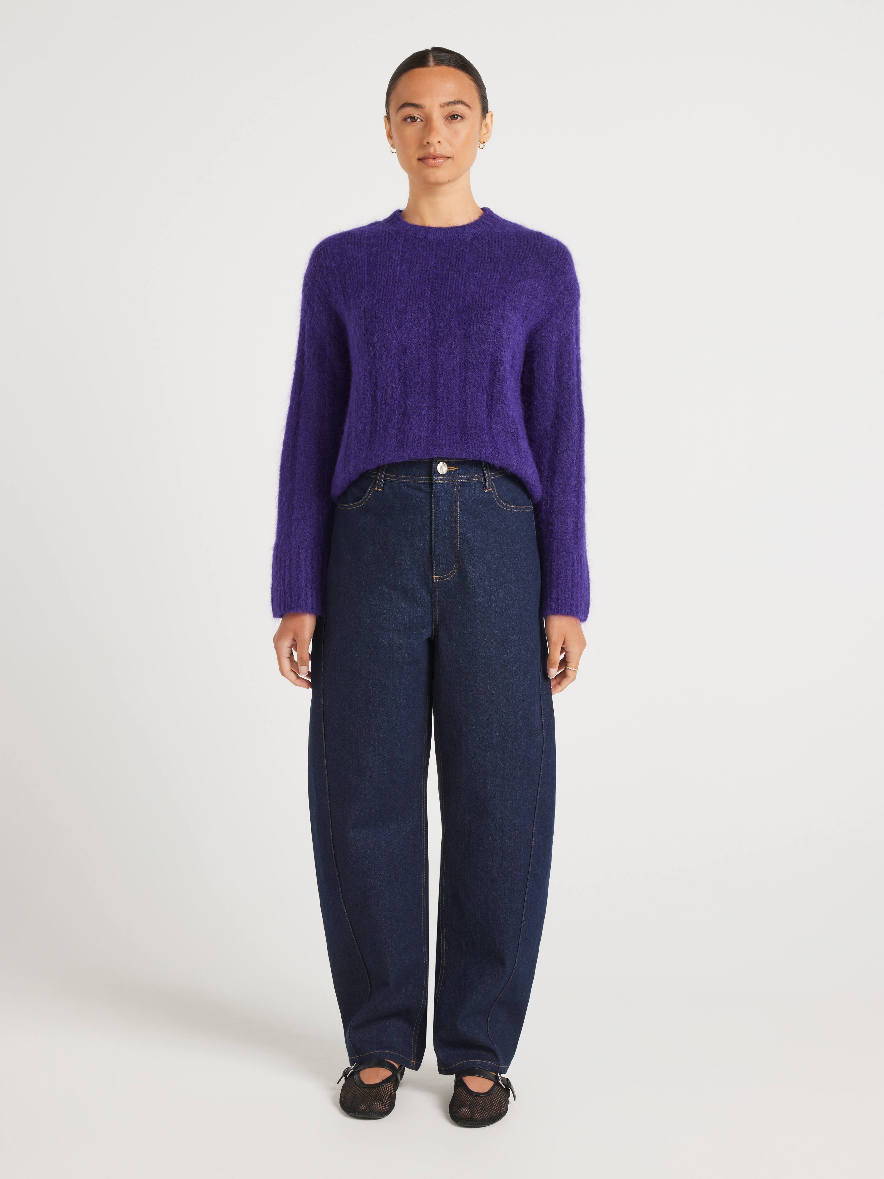 Emma Fluffy Long Sleeve Cable Knit