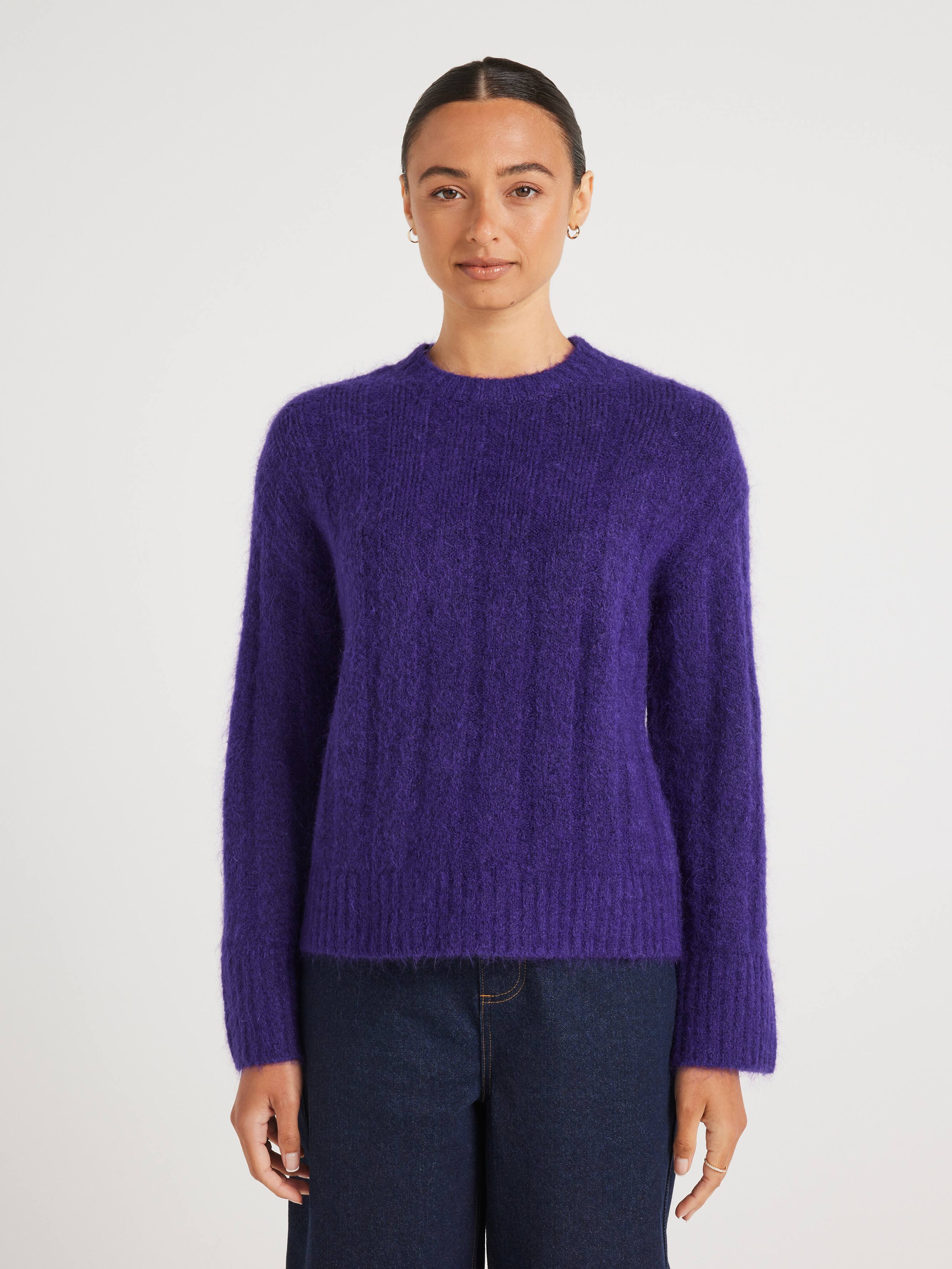 Emma Fluffy Long Sleeve Cable Knit
